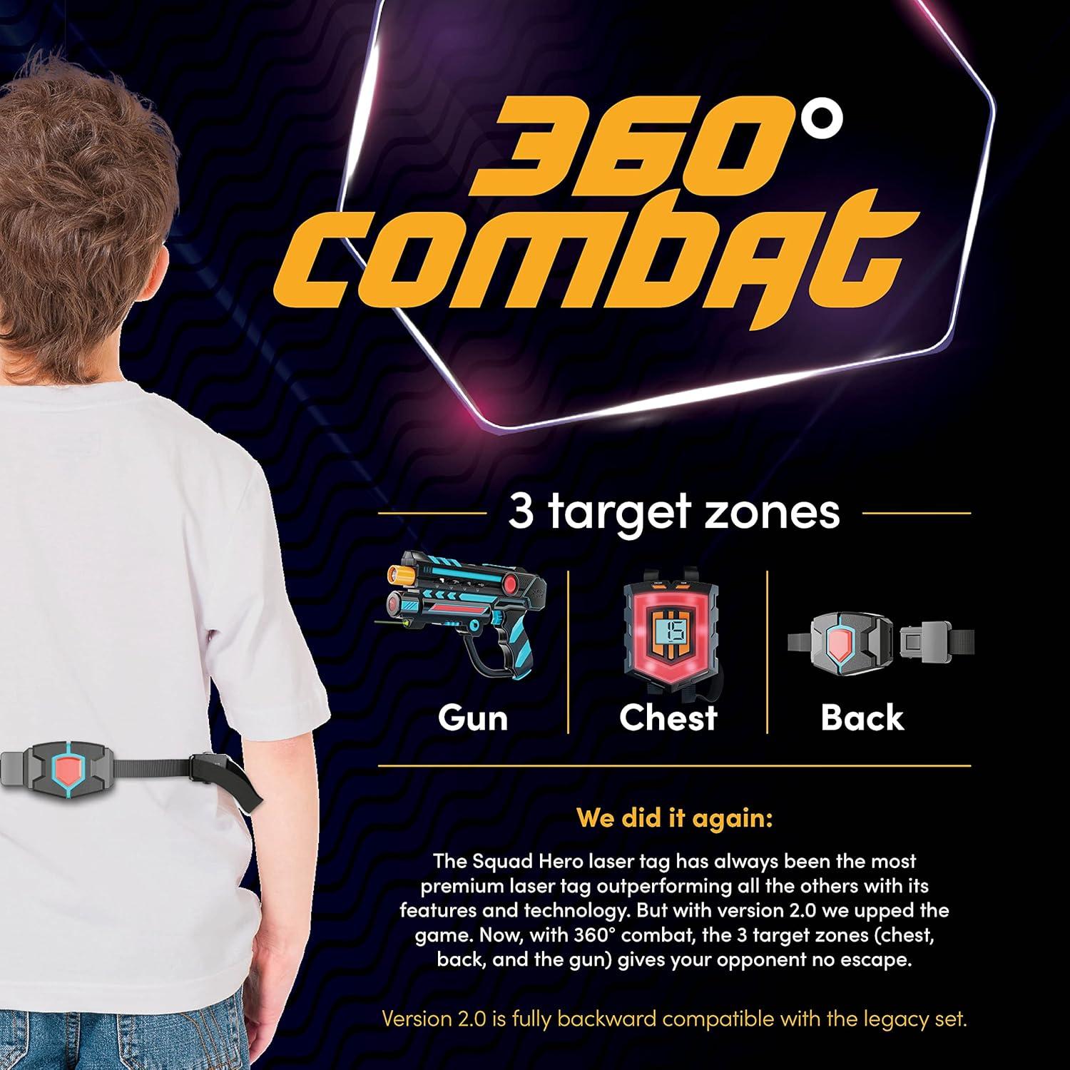 Set de Laser Tag Squad Hero Recargable 4 Jugadores 360°