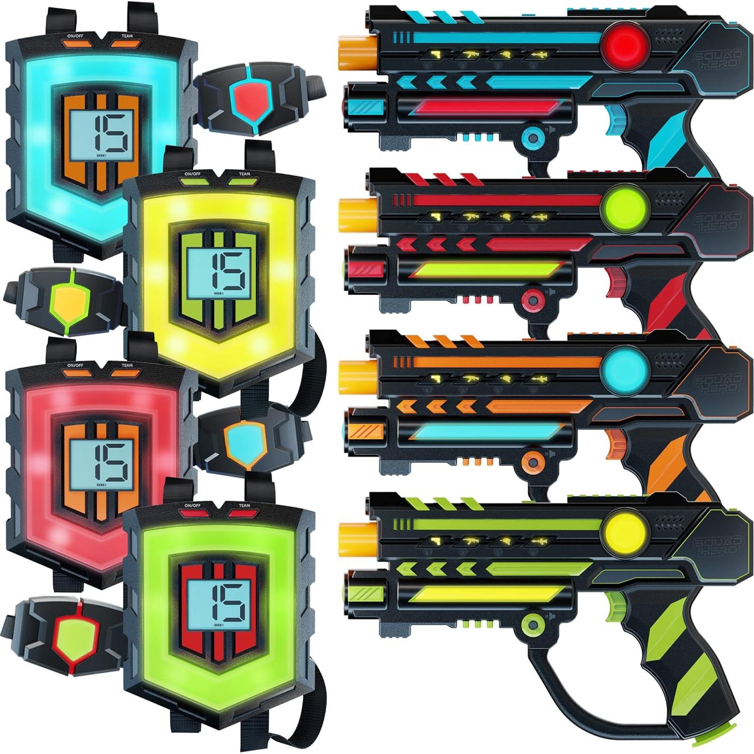 Set de Laser Tag Squad Hero Recargable 4 Jugadores 360°