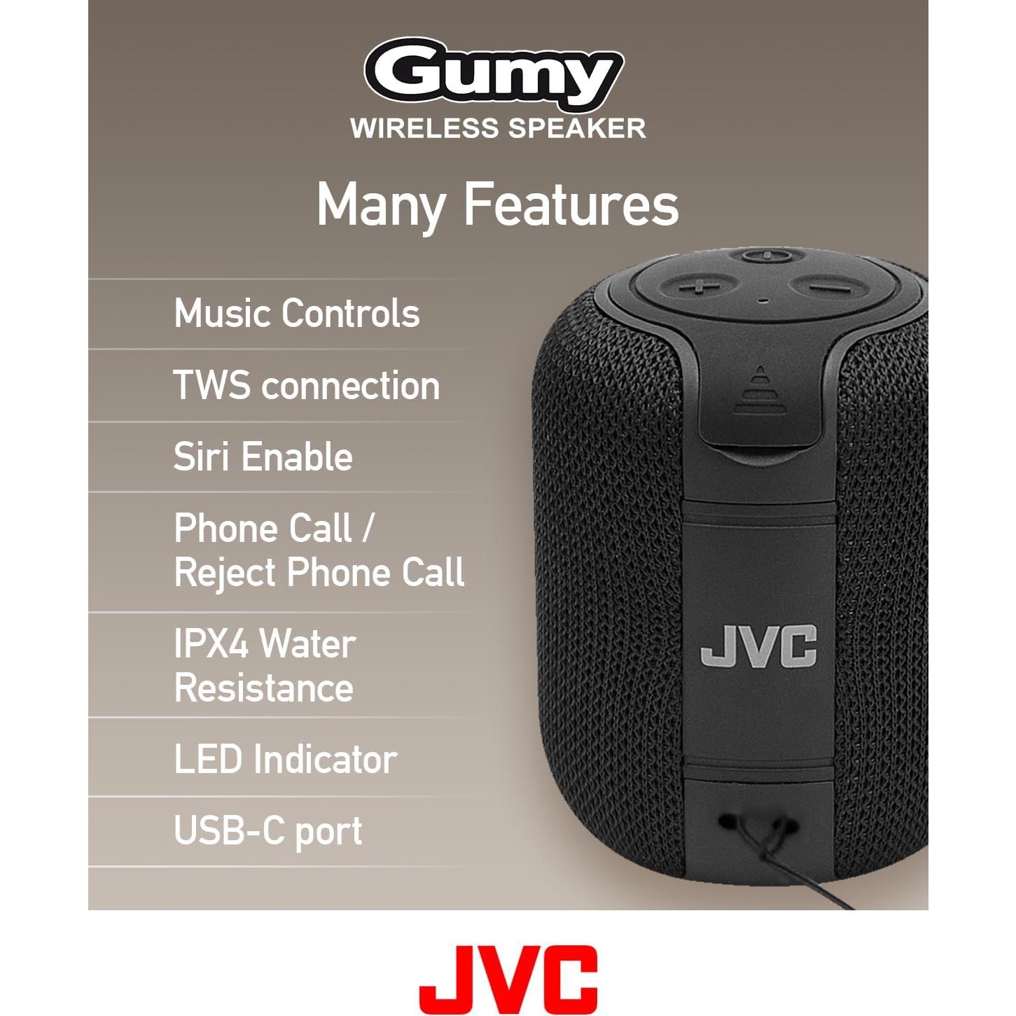 Altavoz Inalámbrico JVC Gumy Bluetooth 5.3, 15 Horas, Azul