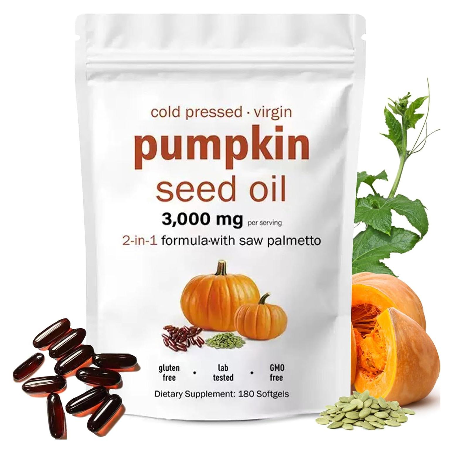 Cápsulas de Aceite de Semilla de Calabaza BINBINNIAO 180 Softgels