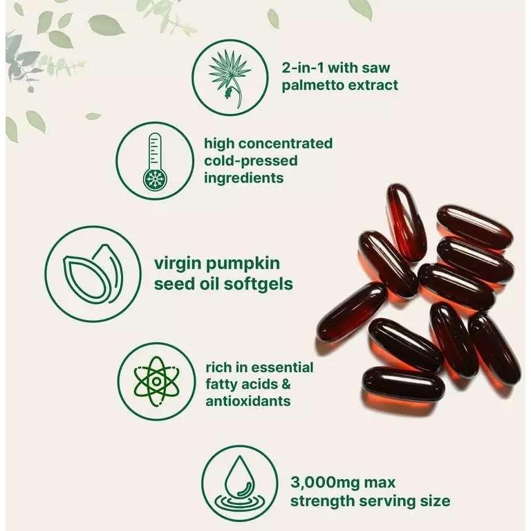 Cápsulas de Aceite de Semilla de Calabaza BINBINNIAO 180 Softgels