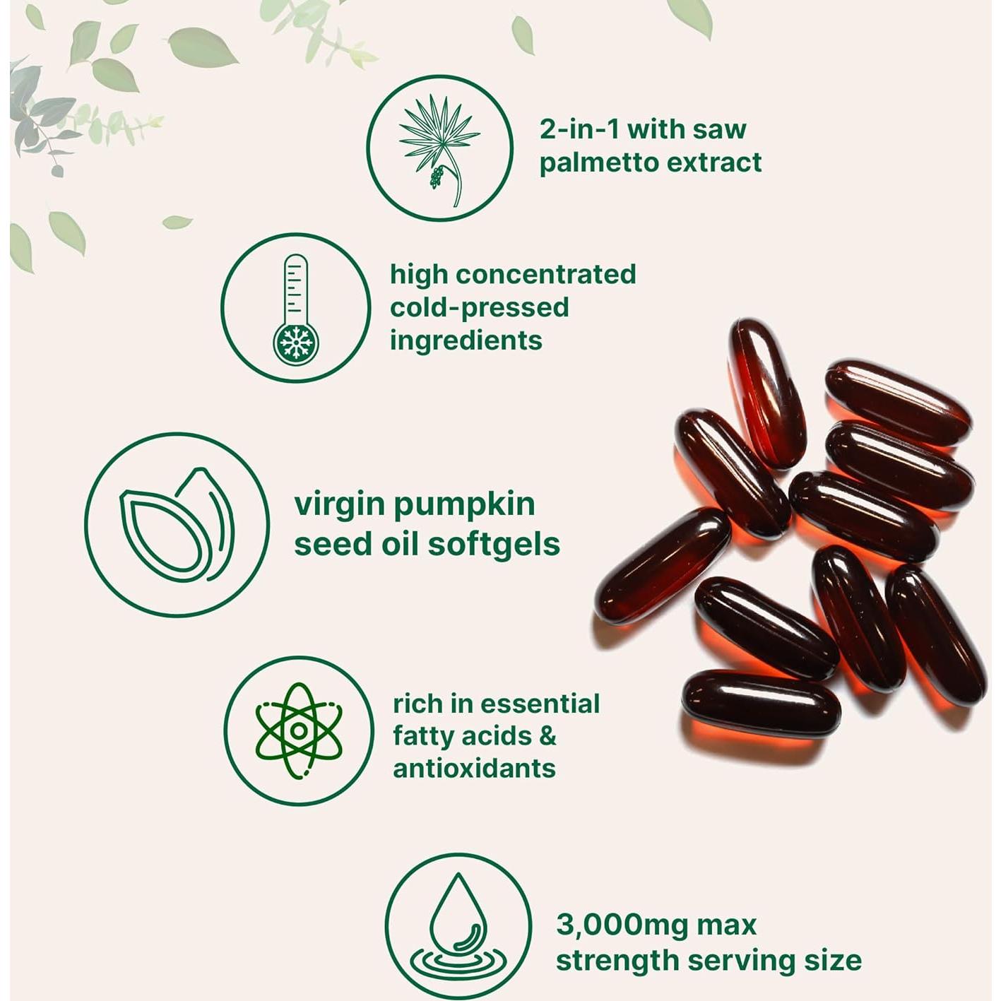 Aceite de Semilla de Calabaza Micro Ingredients 3000mg 300 Cápsulas