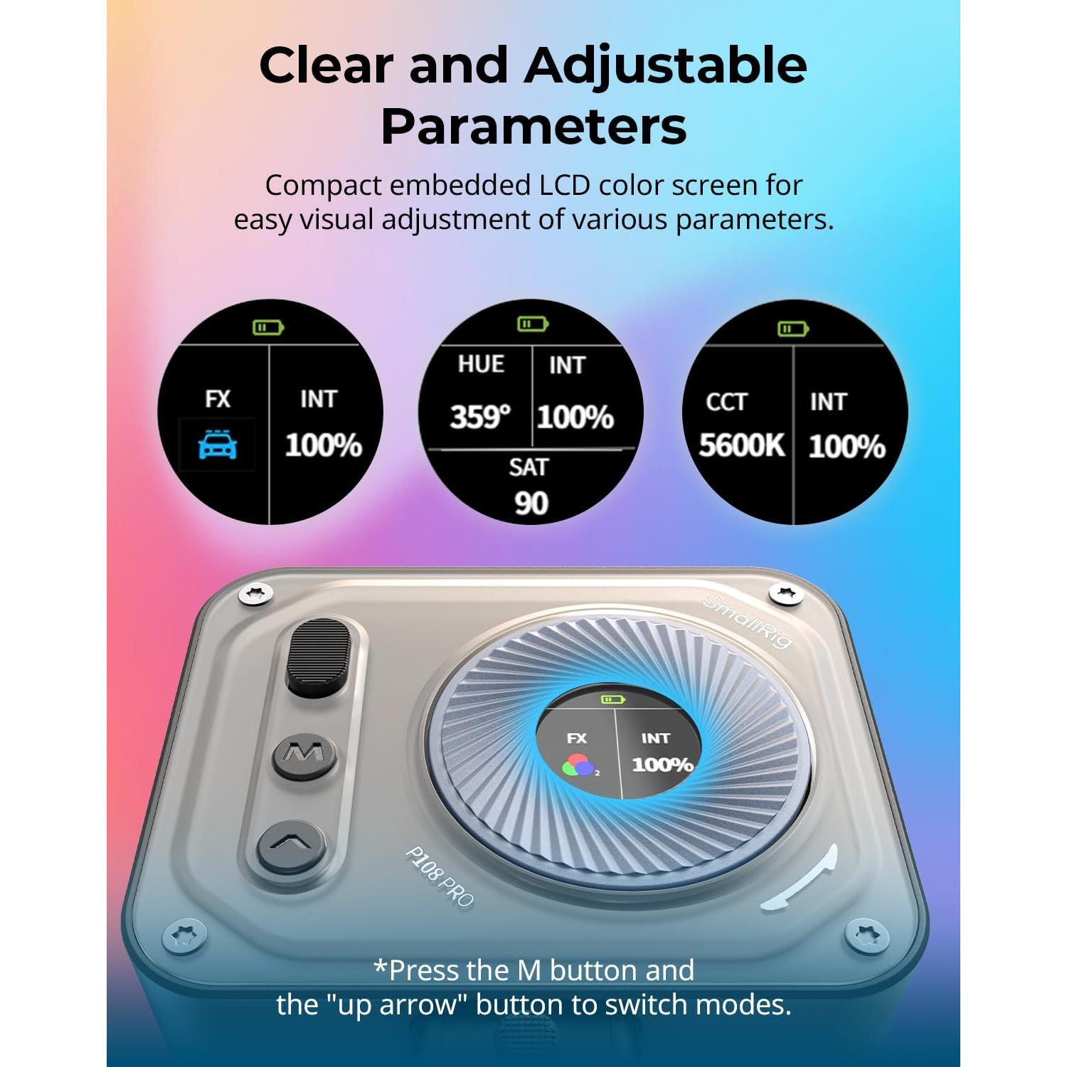 Luz LED RGB SmallRig Vibe P108 Pro 2500-6500K 12 Efectos