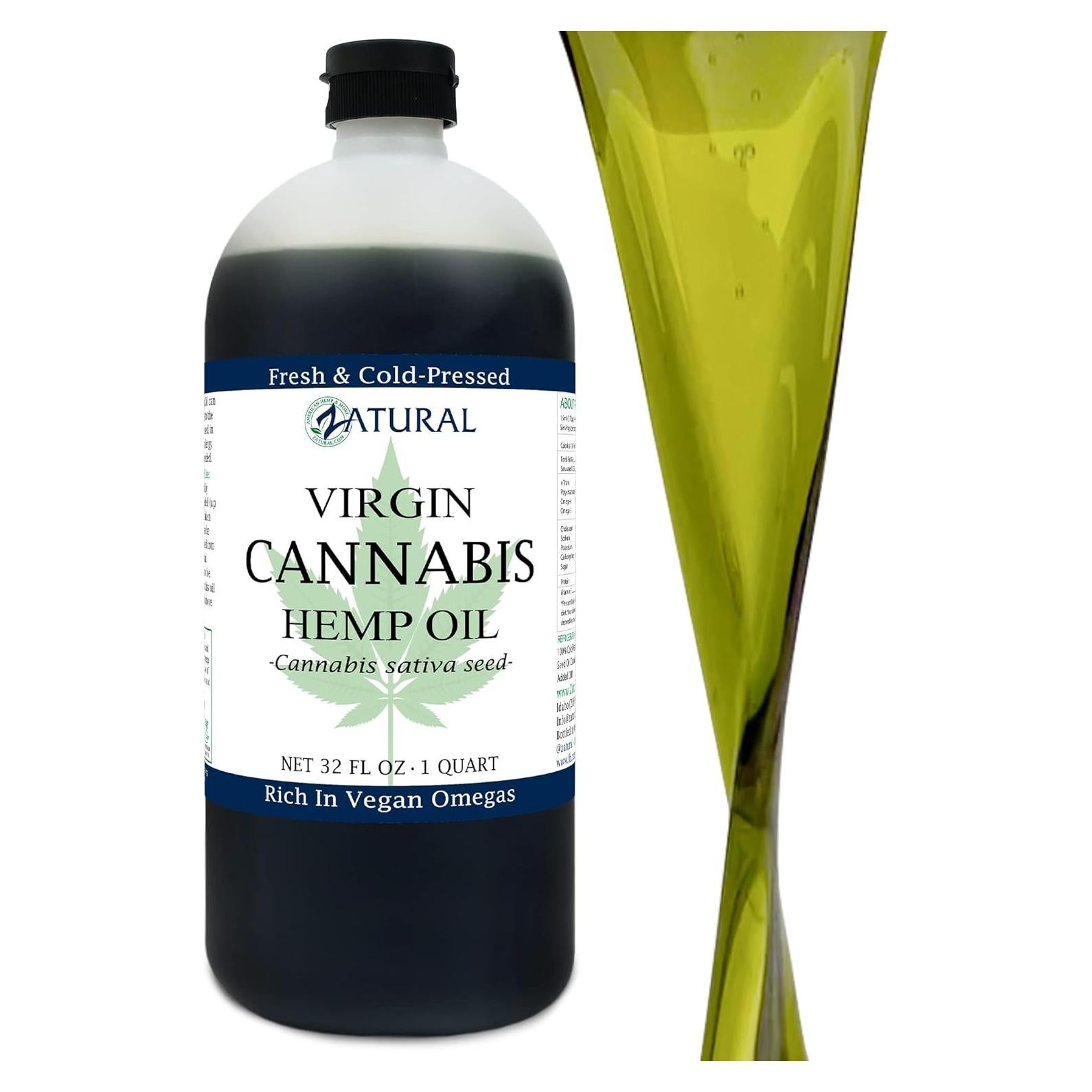 Aceite de Cáñamo Zatural 100% Puro 946ml Omega 3 y 6