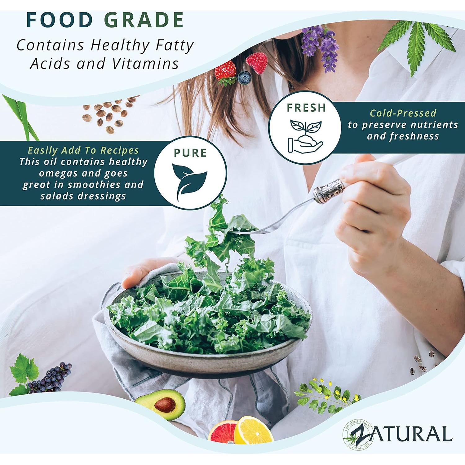 Aceite de Cáñamo Zatural 100% Puro 946ml Omega 3 y 6