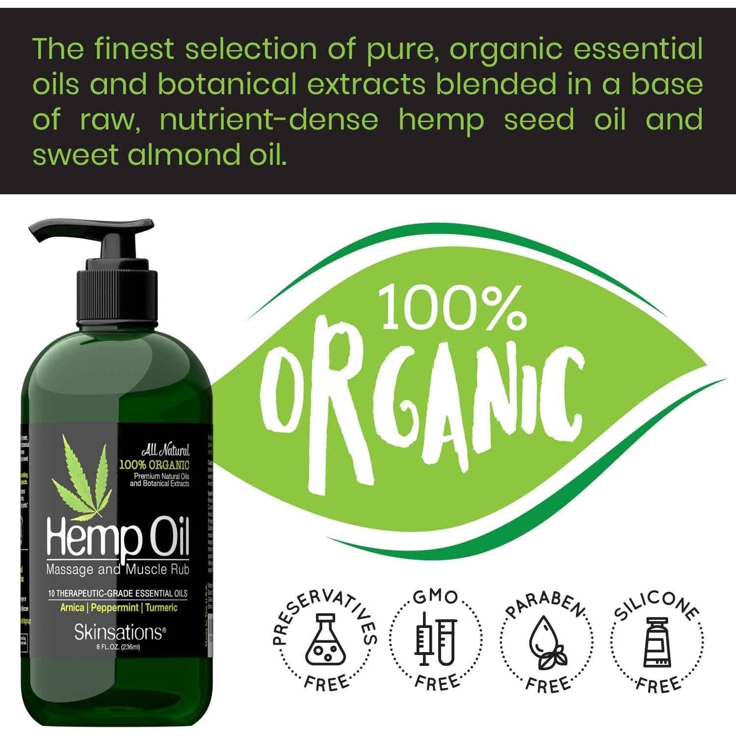 Aceite de Masaje Skinsations 100% Orgánico 258g - Alivio Muscular