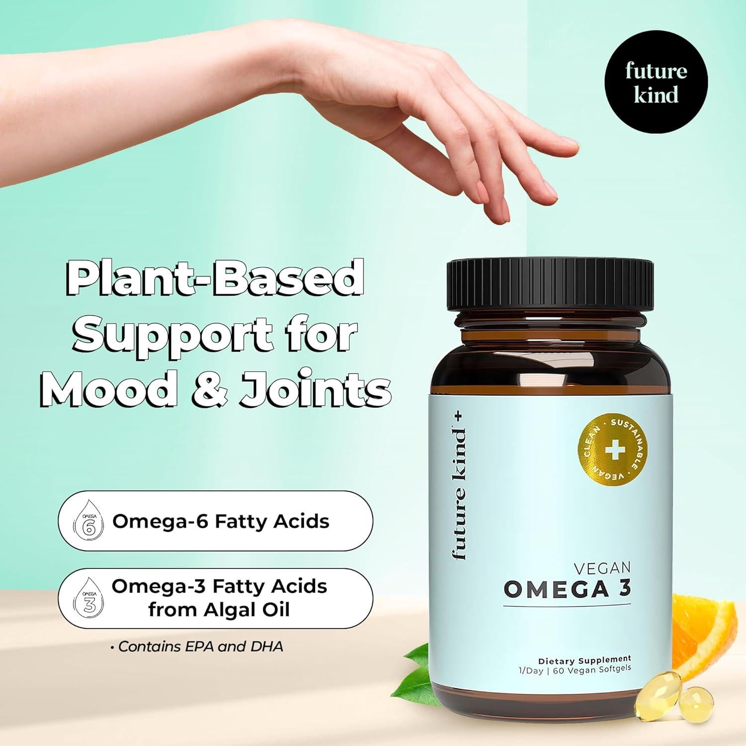 Suplemento Vegano Omega 3 Future Kind - 2 Meses - DHA y EPA