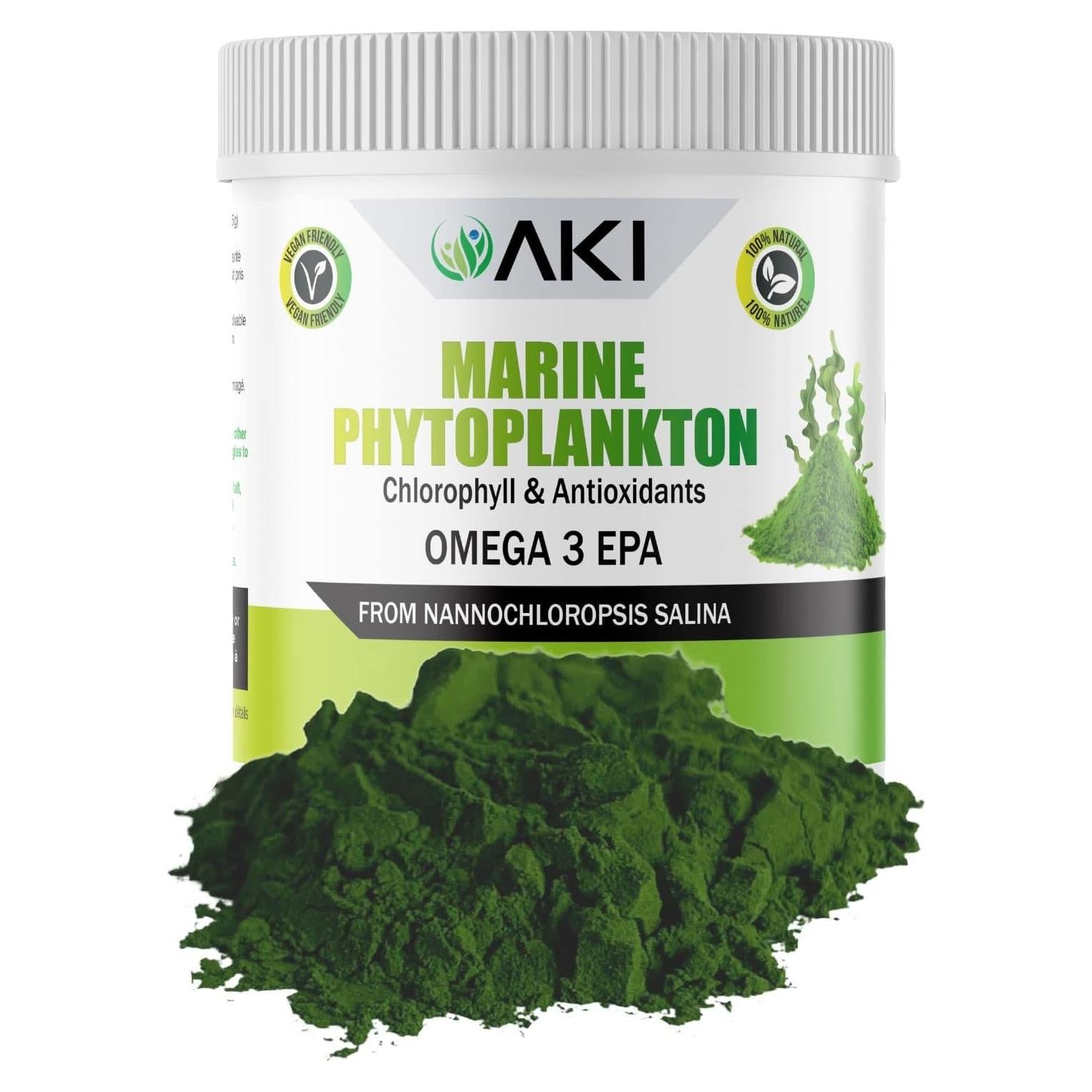 Polvo de Fitoplancton Marino AKI - Omega 3 Vegano 57g