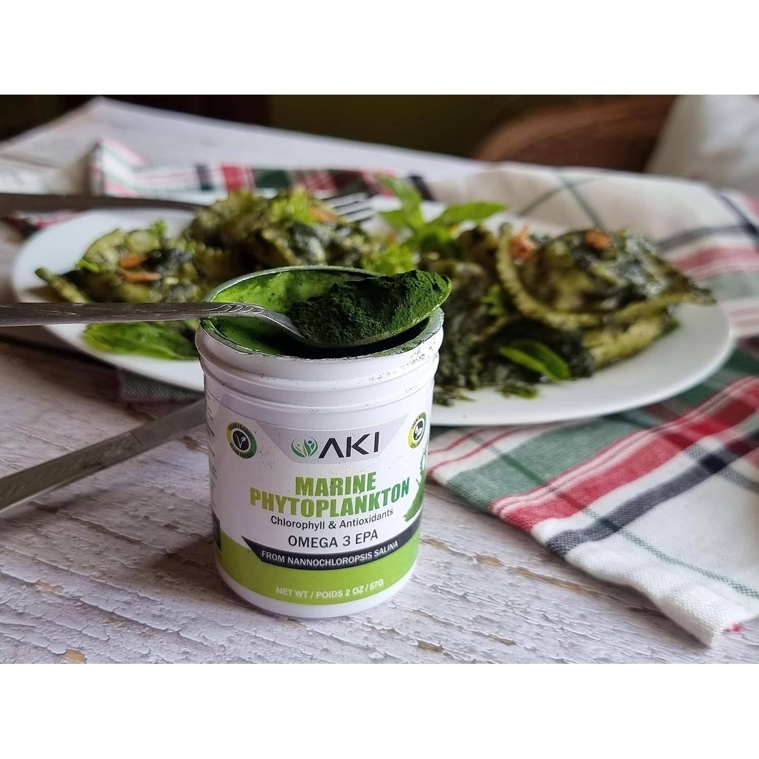 Polvo de Fitoplancton Marino AKI - Omega 3 Vegano 57g