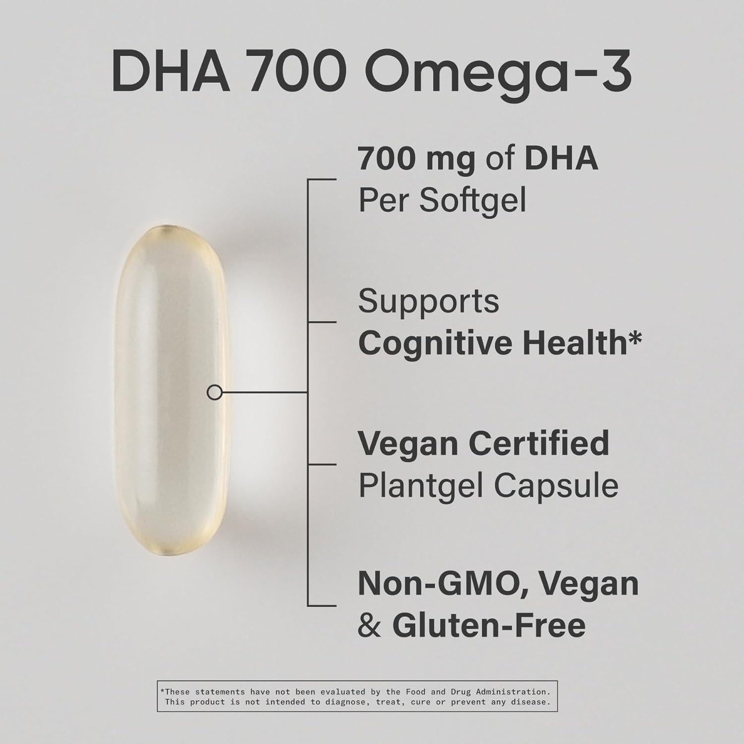 Suplemento Prenatal DHA Vegano Sports Research 700mg 90 Cápsulas