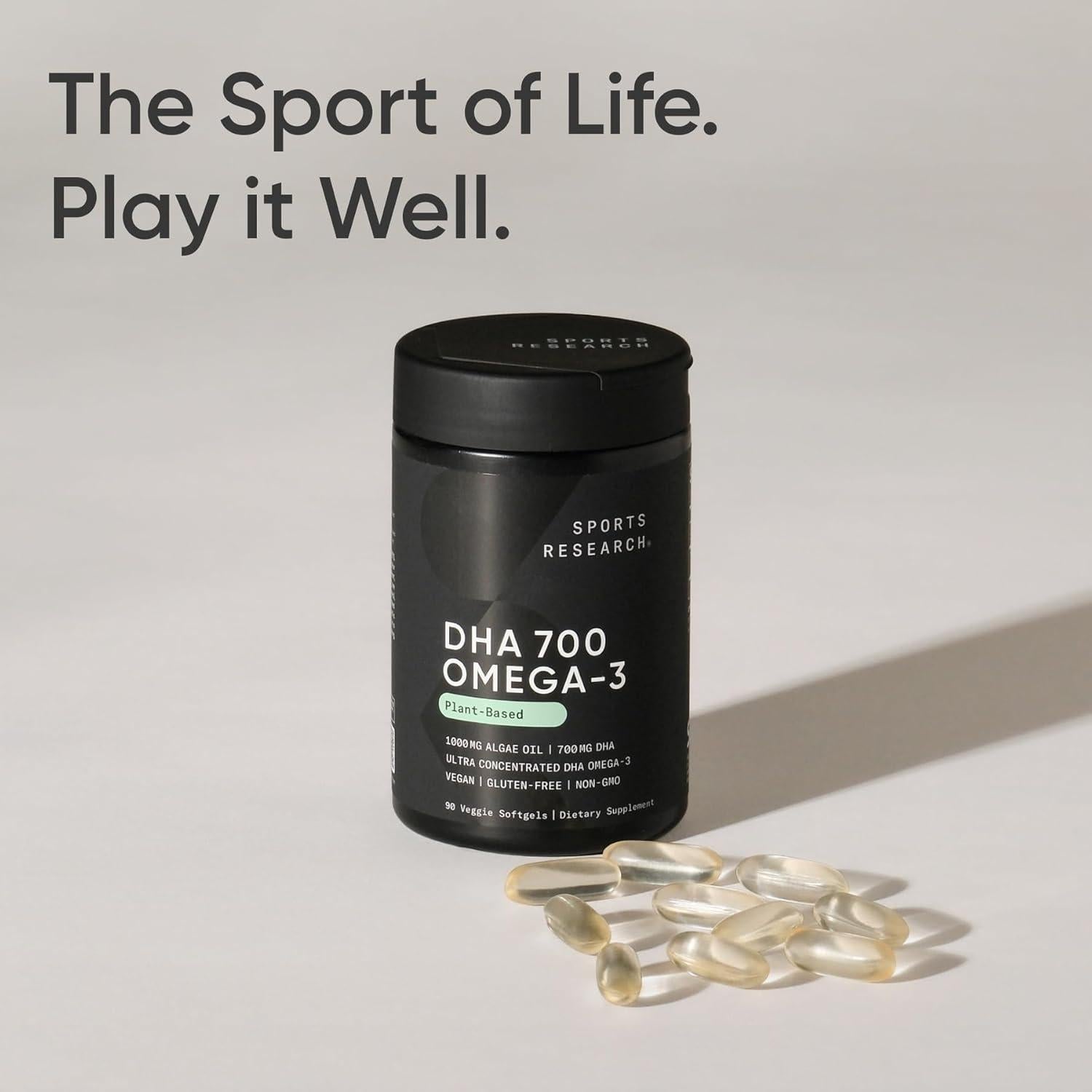 Suplemento Prenatal DHA Vegano Sports Research 700mg 90 Cápsulas