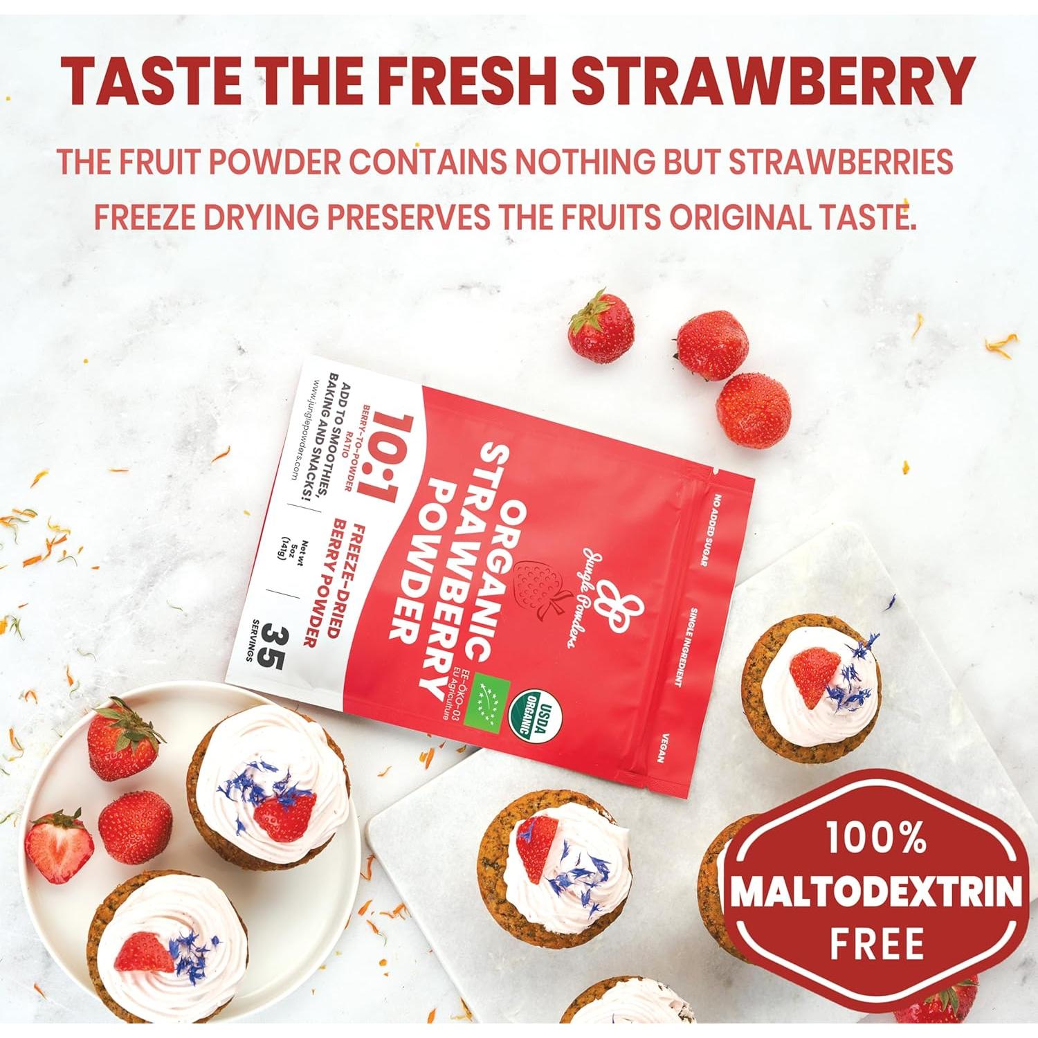 Paquete de Polvo de Grosella Negra y Fresa Orgánica 283g - Jungle Powders