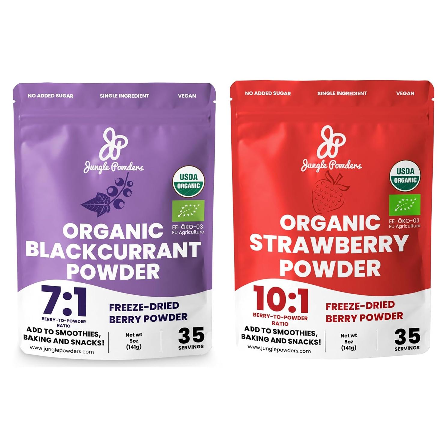 Paquete de Polvo de Fresa y Grosella Negra Orgánica 283g