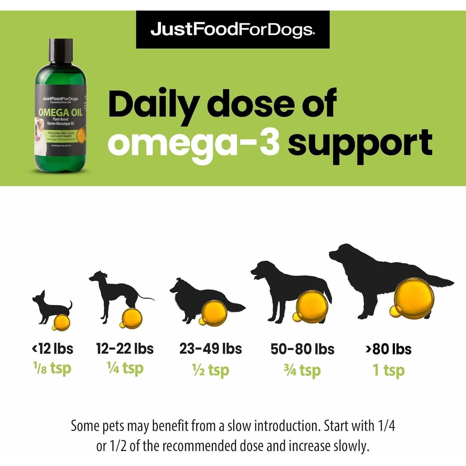 Suplemento Omega-3 JustFoodForDogs Aceite de Algas 227 g