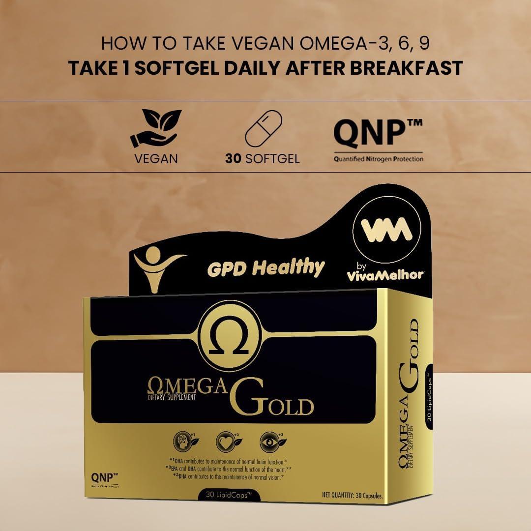 Suplemento Omega 3, 6 y 9 Vegano Omega Oro - 30 Cápsulas