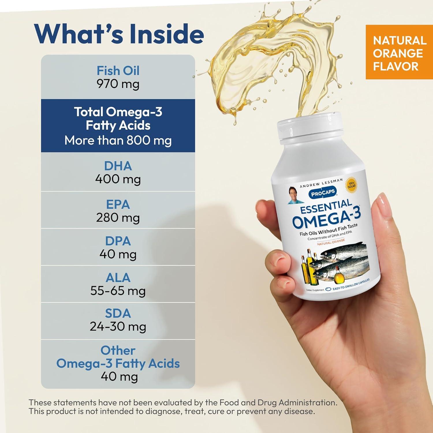 Omega-3 Esencial Andrew Lessman 60 Cápsulas Suaves DHA Alta Potencia
