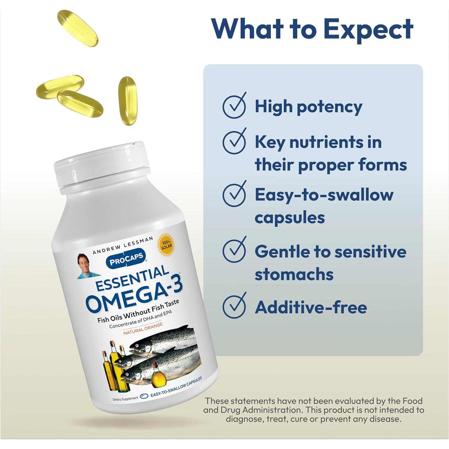 Omega-3 Esencial Andrew Lessman 60 Cápsulas Suaves DHA Alta Potencia