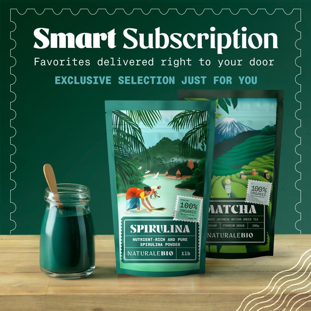 Polvo de Espirulina Orgánica NaturaleBio 227 g - Vegano y Puro