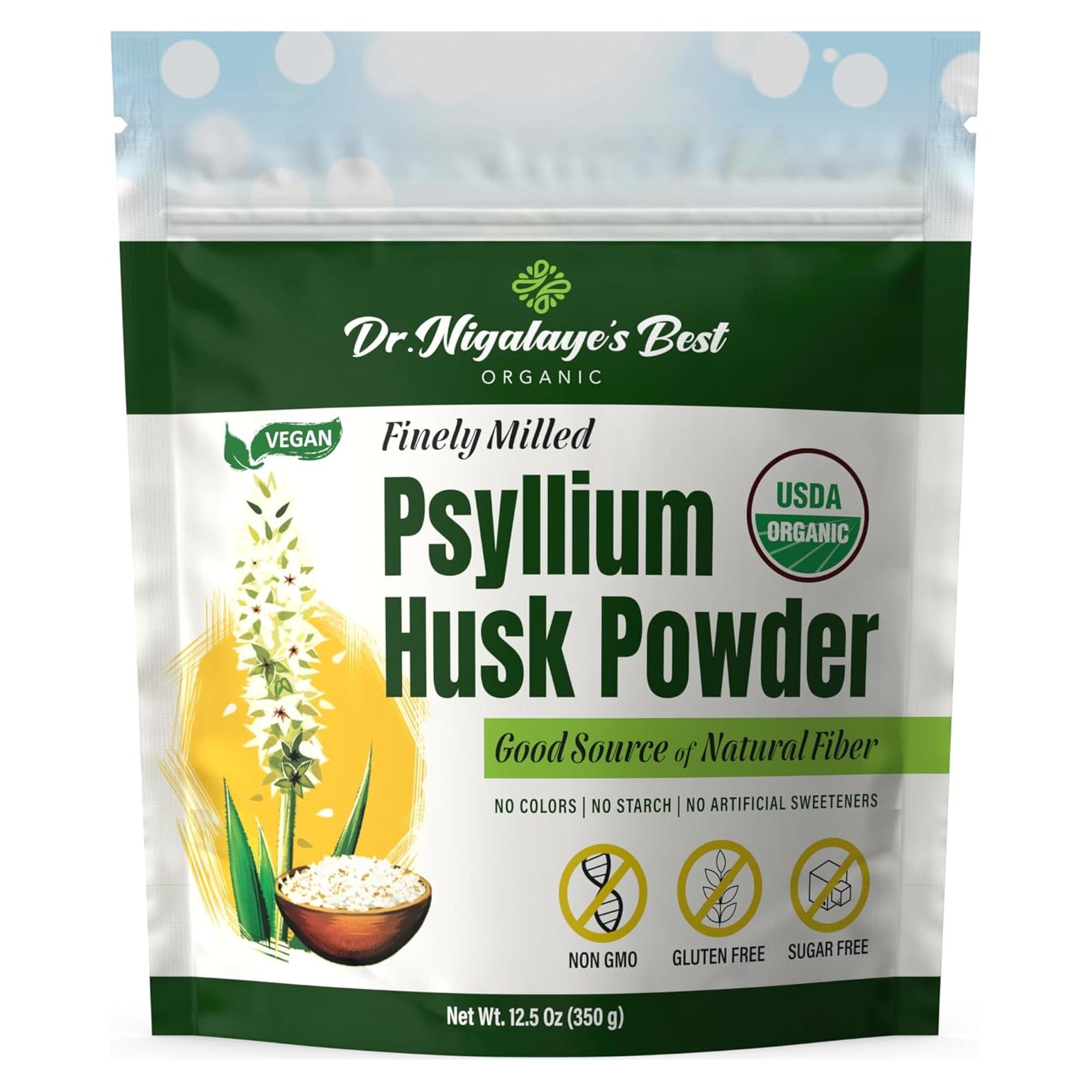 Polvo de Cáscara de Psyllium Orgánico Dr. Nigalaye 354 g