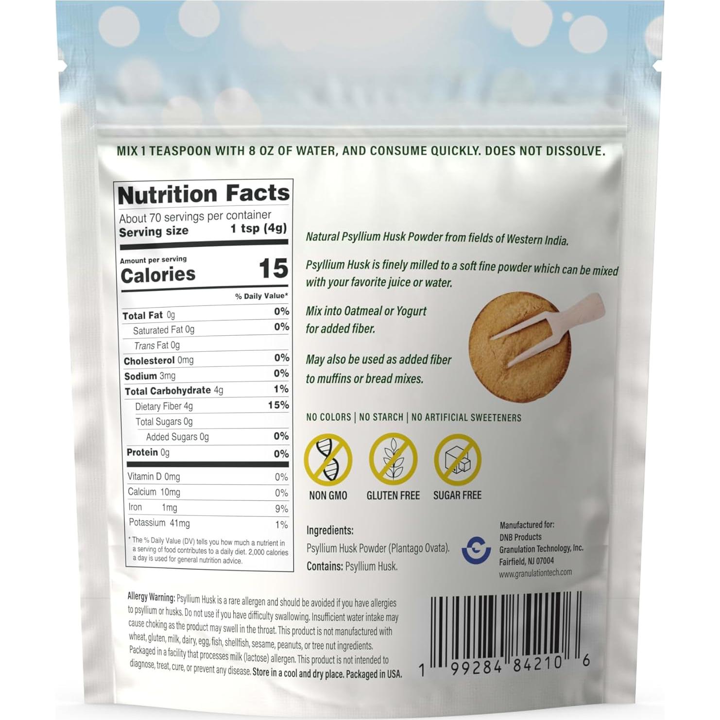 Polvo de Cáscara de Psyllium Orgánico Dr. Nigalaye 354 g