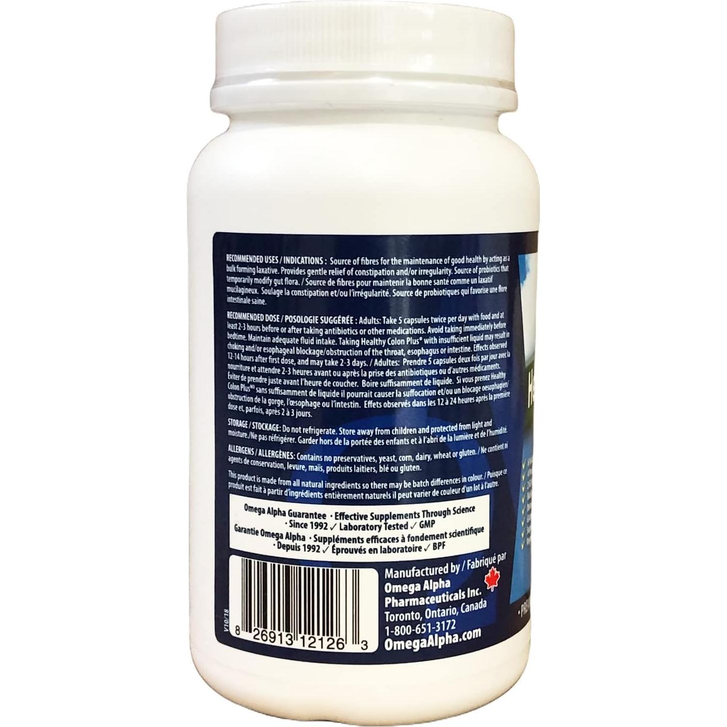 Omega Alpha Healthy Colon Plus 180 Cápsulas - Fibra y Probioticos