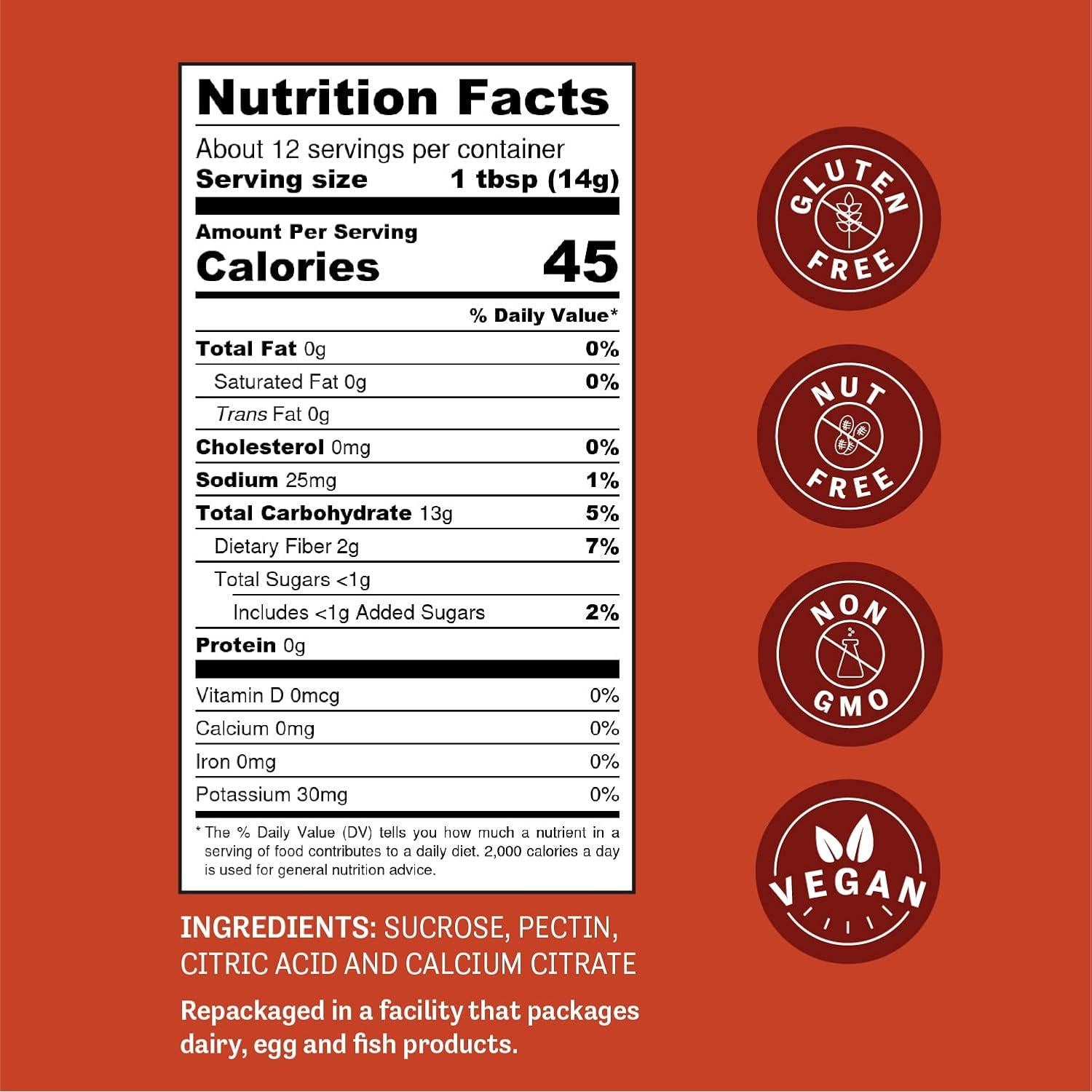 Pectina en polvo Judee's 170g - Baja en azúcar, vegana, sin gluten