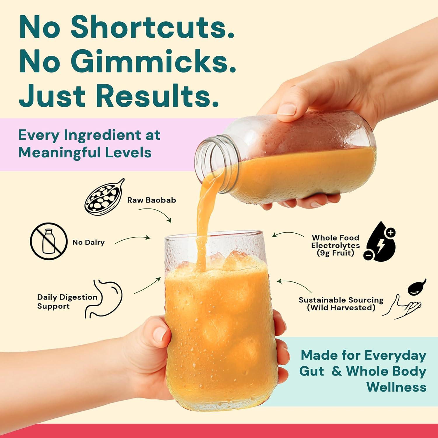 Mezcla Bebida Salud Intestinal Tiiga 340g - Sabor Fresa, Vegano