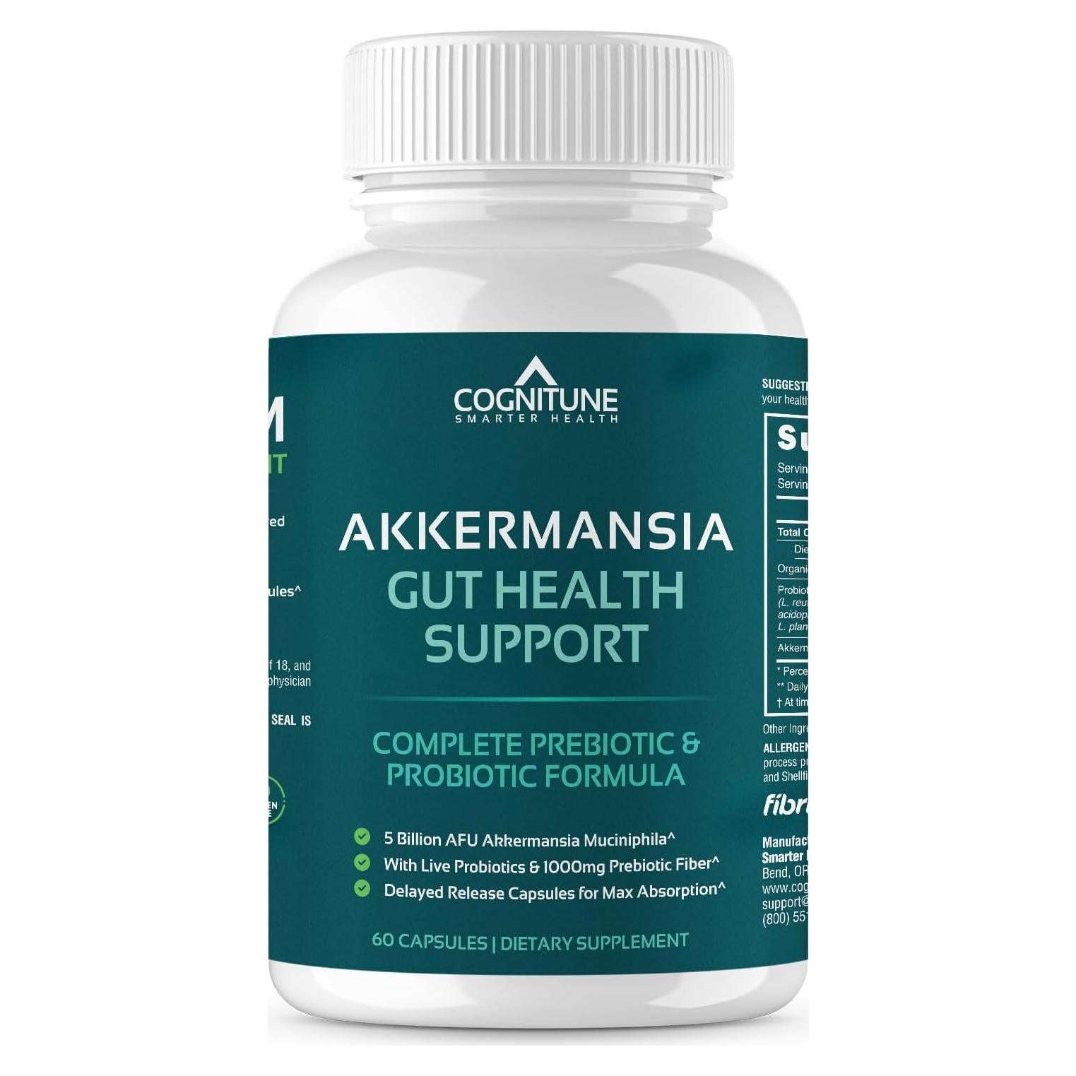 Probiotico CogniTune Akkermansia 30 Mil Millones CFU - 60 Cápsulas