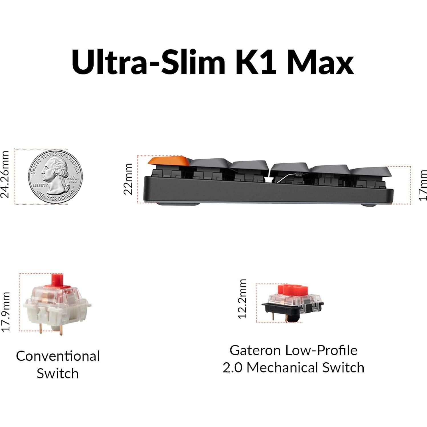 Teclado Mecánico Keychron K1 Max Inalámbrico RGB TKL