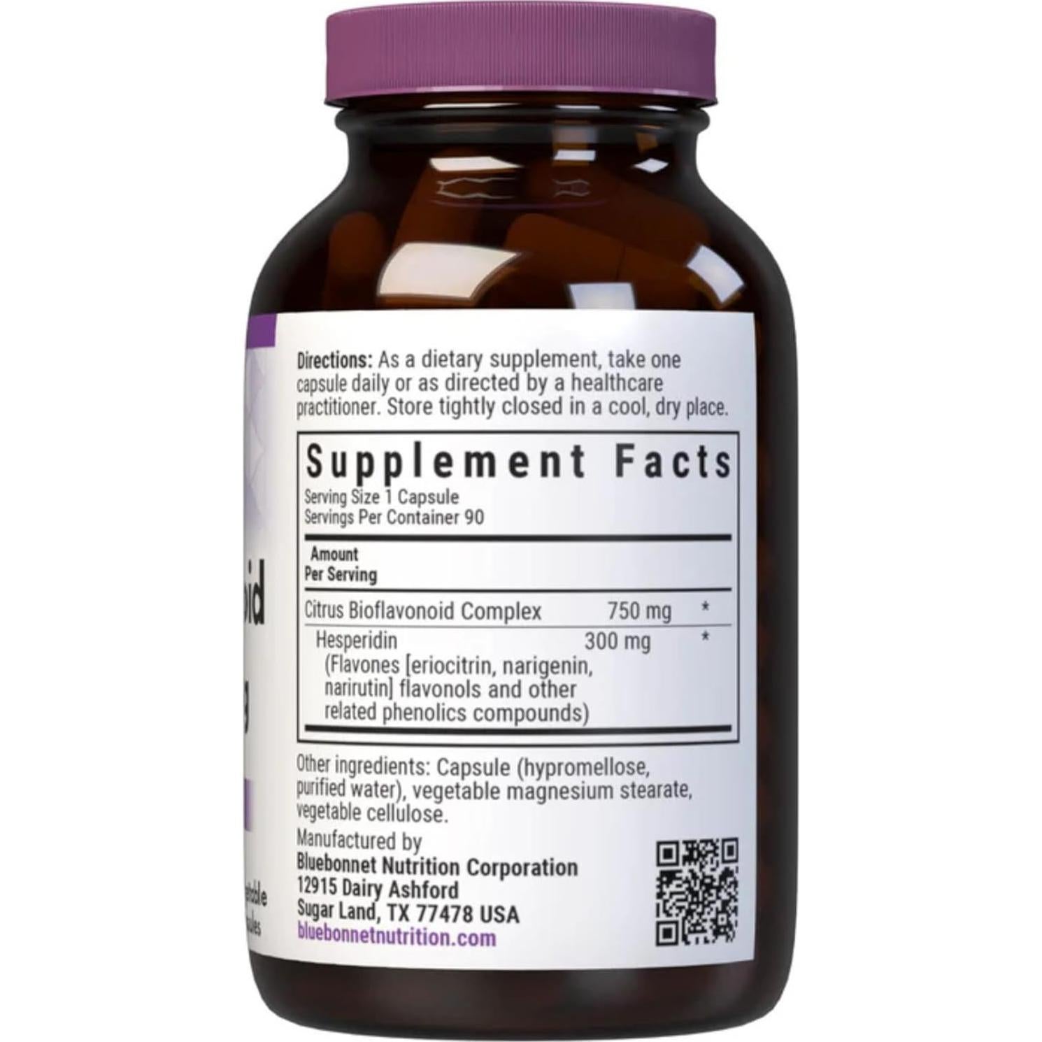 Bioflavonoides Cítricos Bluebonnet 750 mg - 90 Cápsulas Veganas