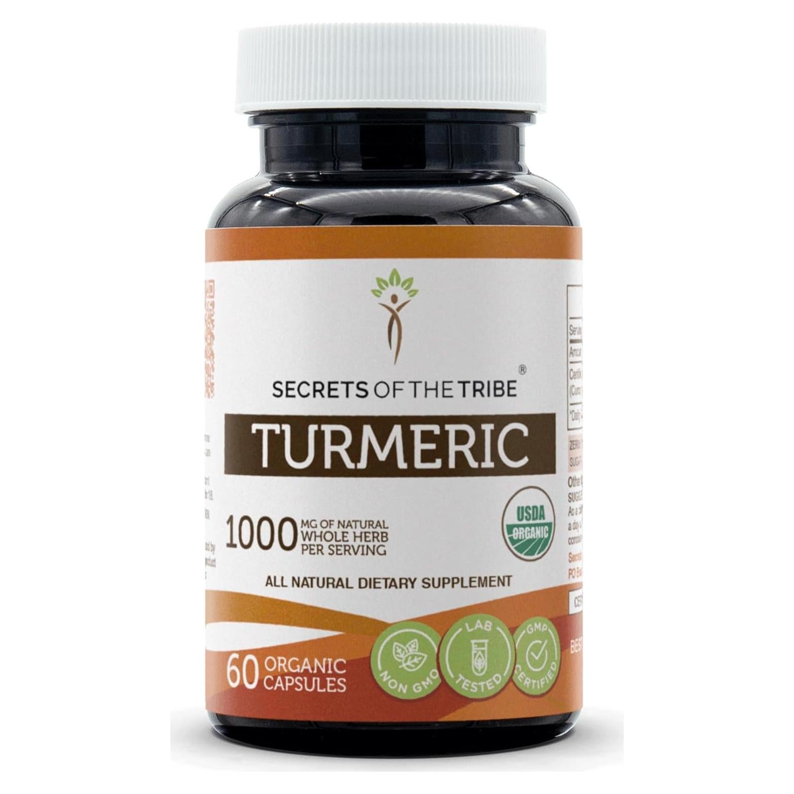 Cápsulas de Cúrcuma Orgánica USDA 60 Unidades - Secretos de la Tribu