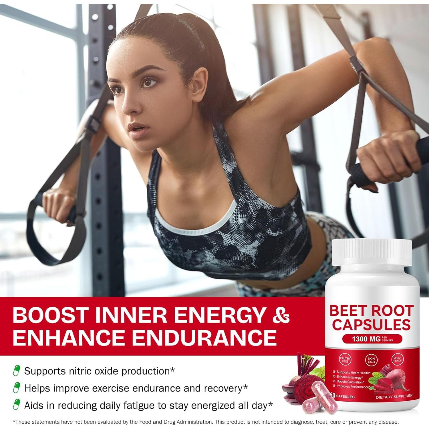 Cápsulas de Remolacha Orgánica 1300mg - 60 Unidades