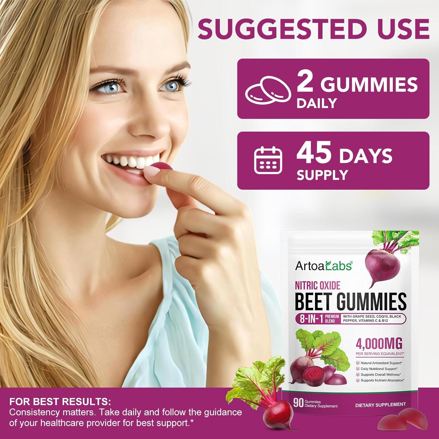 Gomitas de Remolacha Veganas 90 Unidades - Salud del Corazón