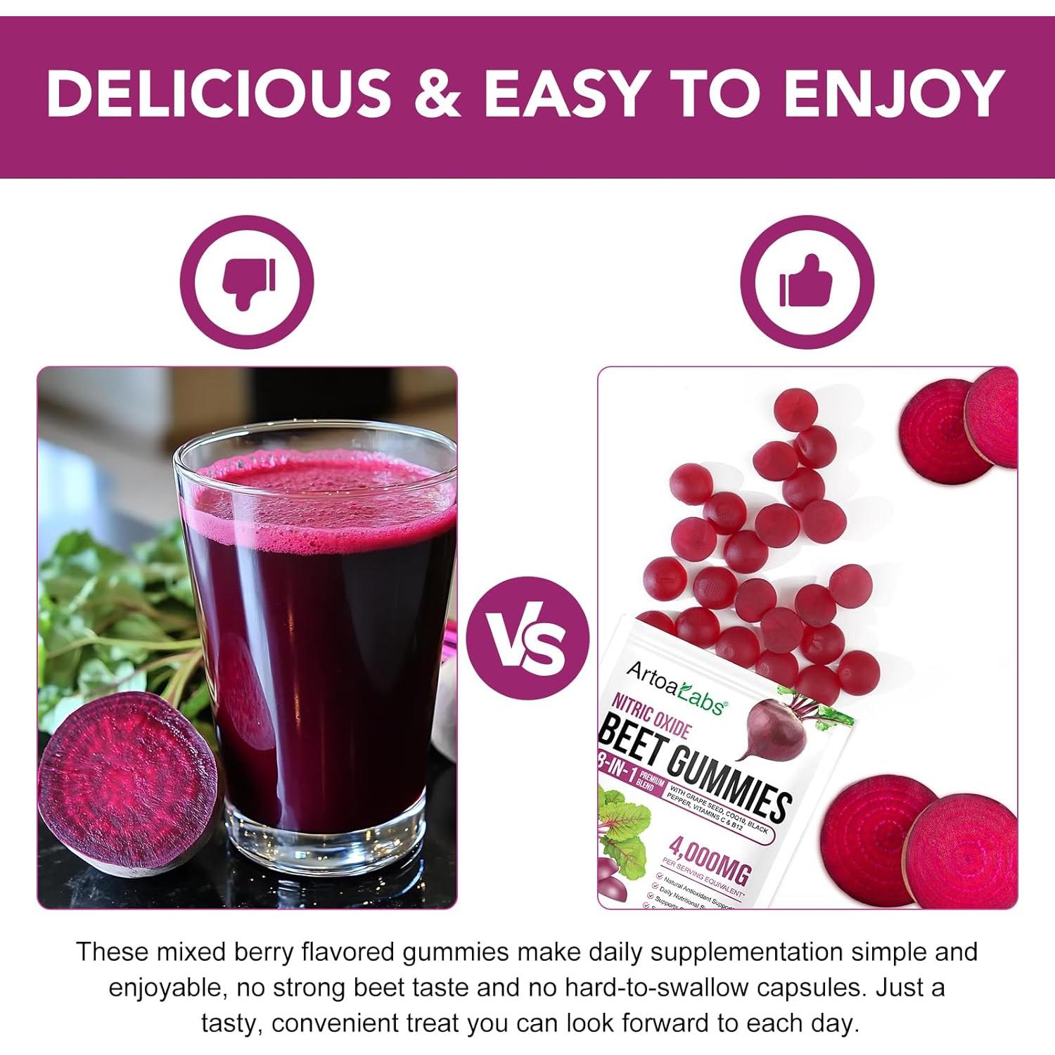 Gomitas de Remolacha Veganas 90 Unidades - Salud del Corazón