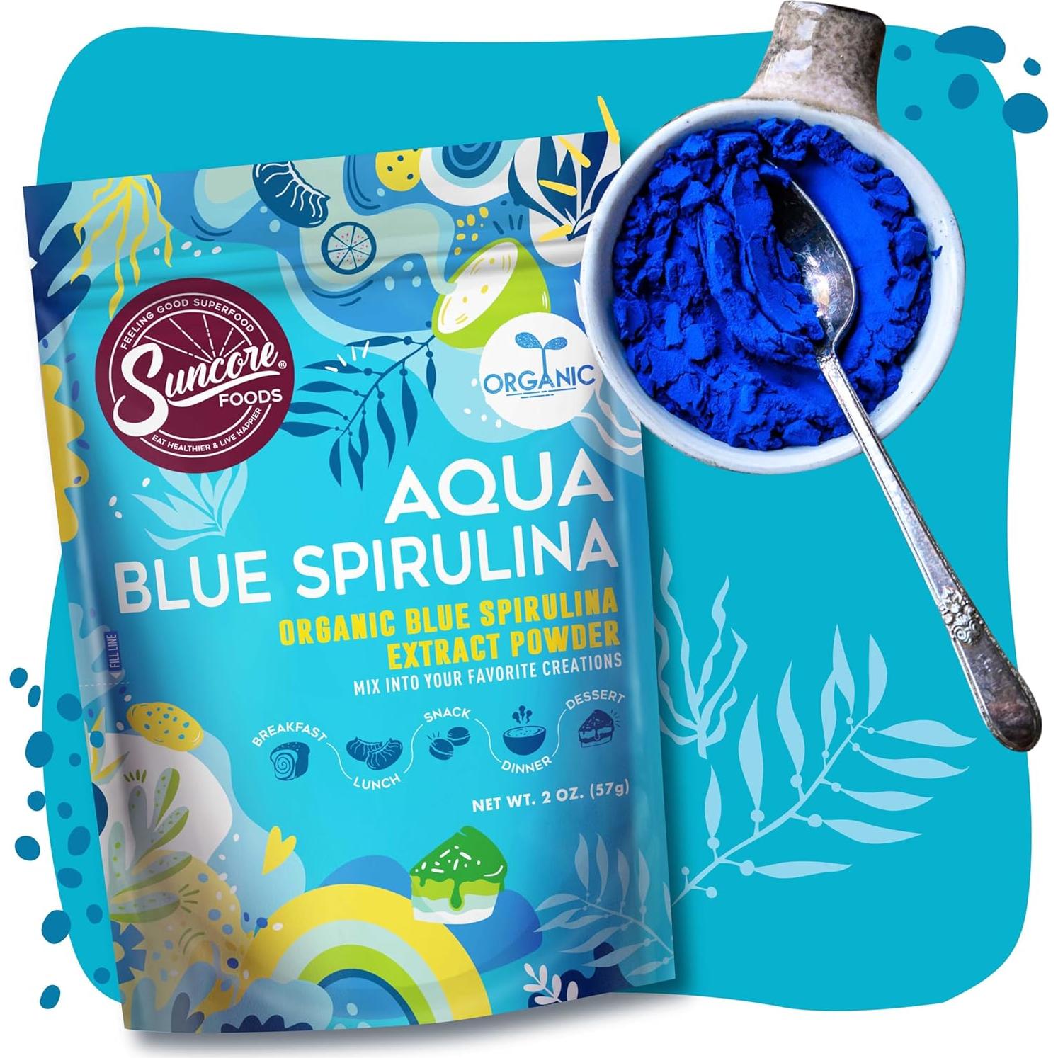 Polvo de Espirulina Azul Orgánica Suncore Foods 56.7 g