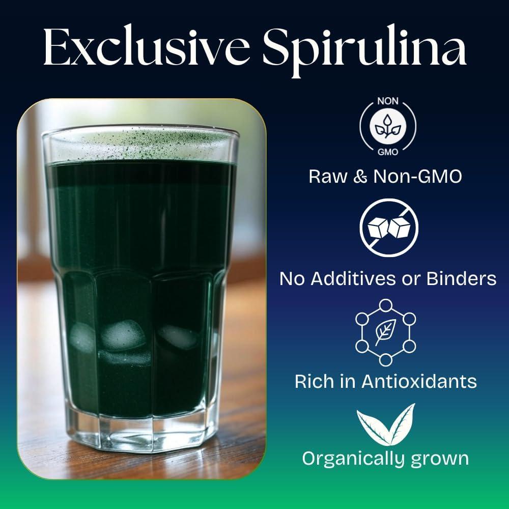 Polvo de Espirulina Orgánica NaturalZing 454g - Proteína Vegana