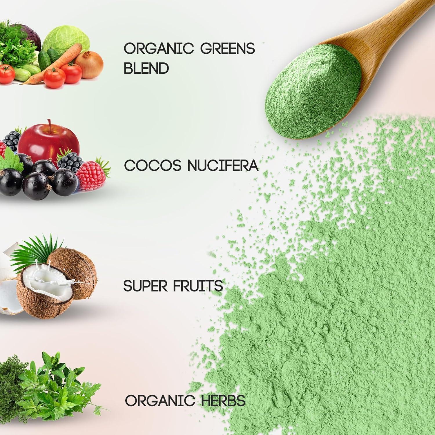 Polvo de Superalimentos Verdes DR.YES 240g - Sin Gluten, Vegano