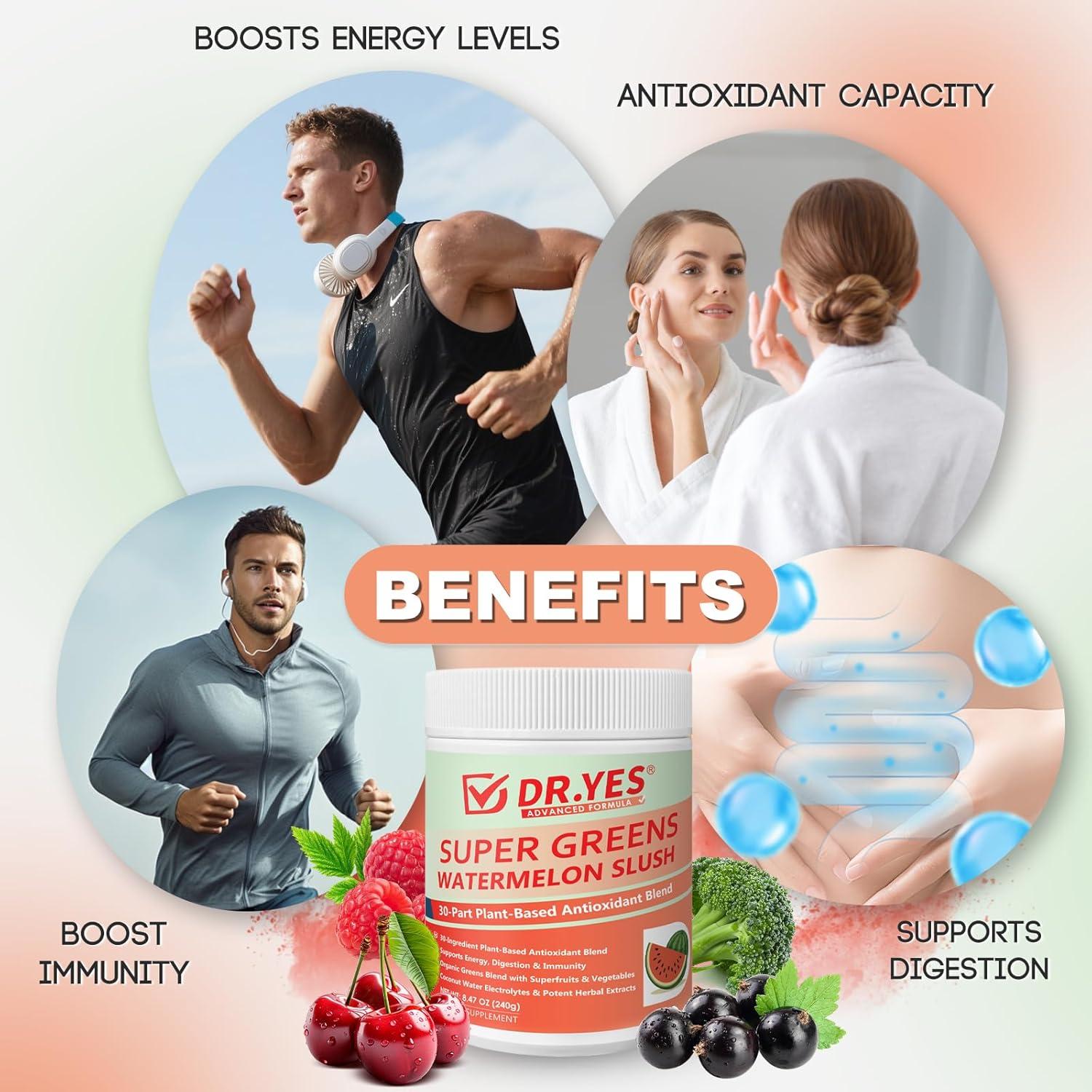 Polvo de Superalimentos Verdes DR.YES 240g - Sin Gluten, Vegano