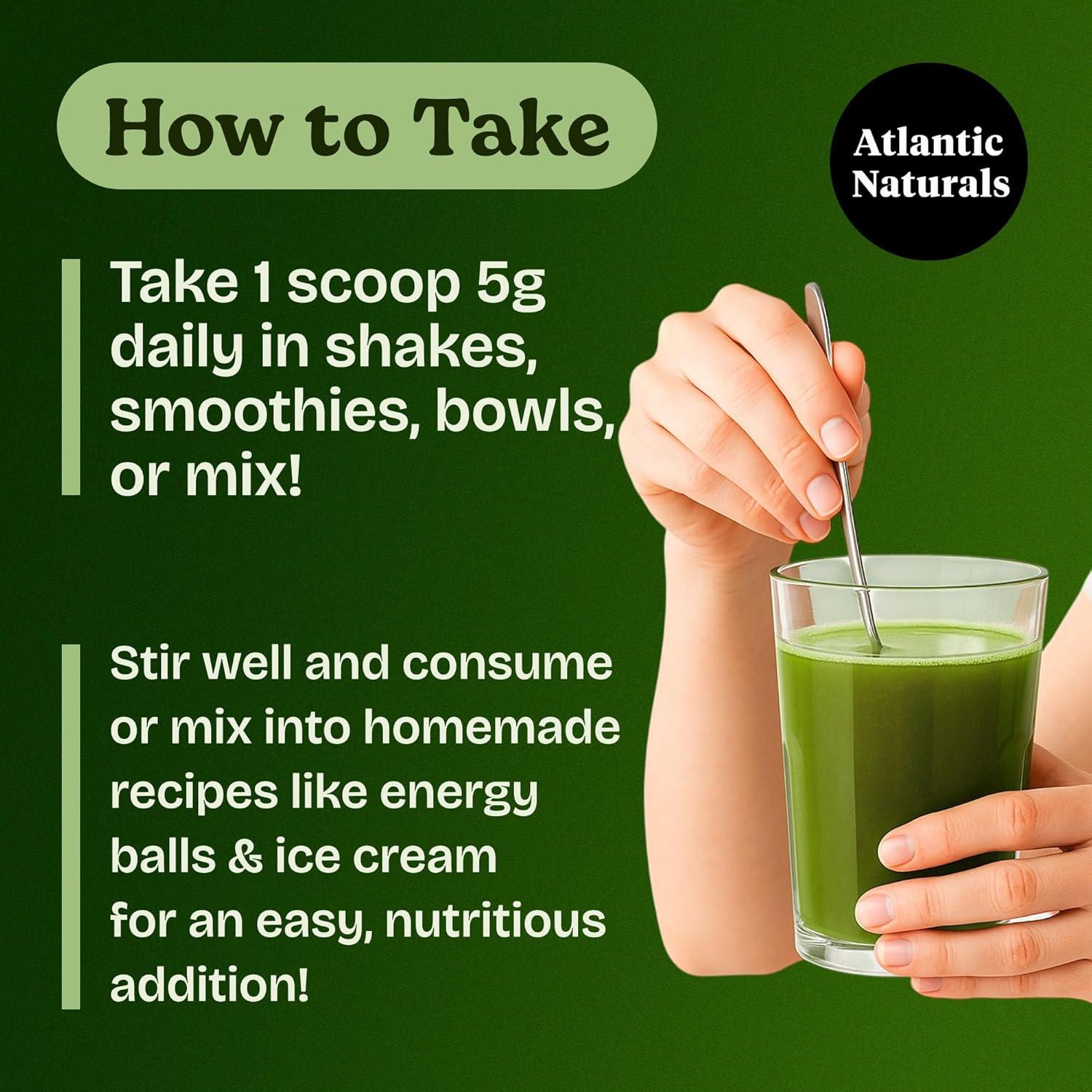 Polvo Superalimento Verde Atlantic Naturals 209g - 12 Verduras, 15 Frutas, Probioticos