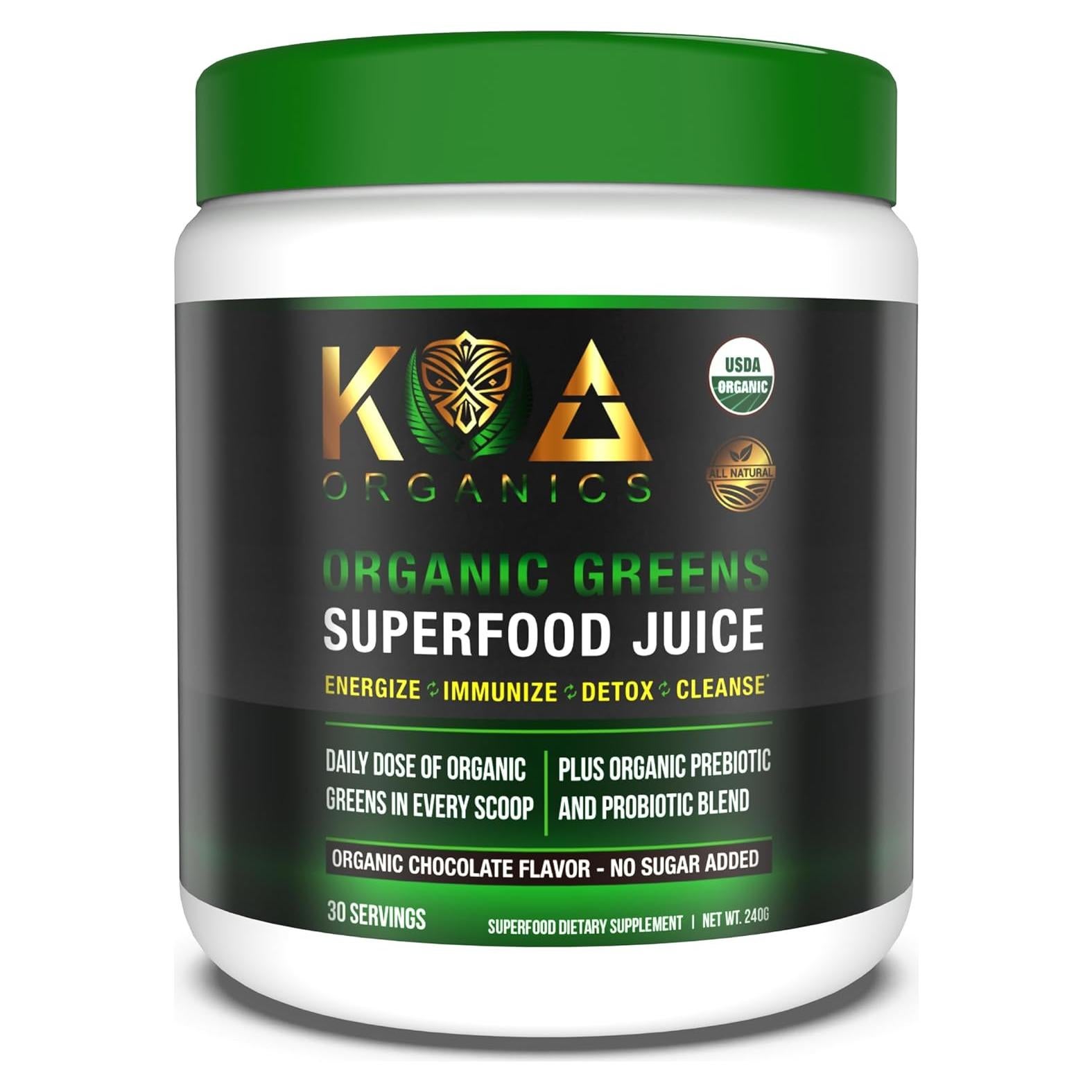 Polvo de Jugo Verde Orgánico KOA - 240g Superalimentos