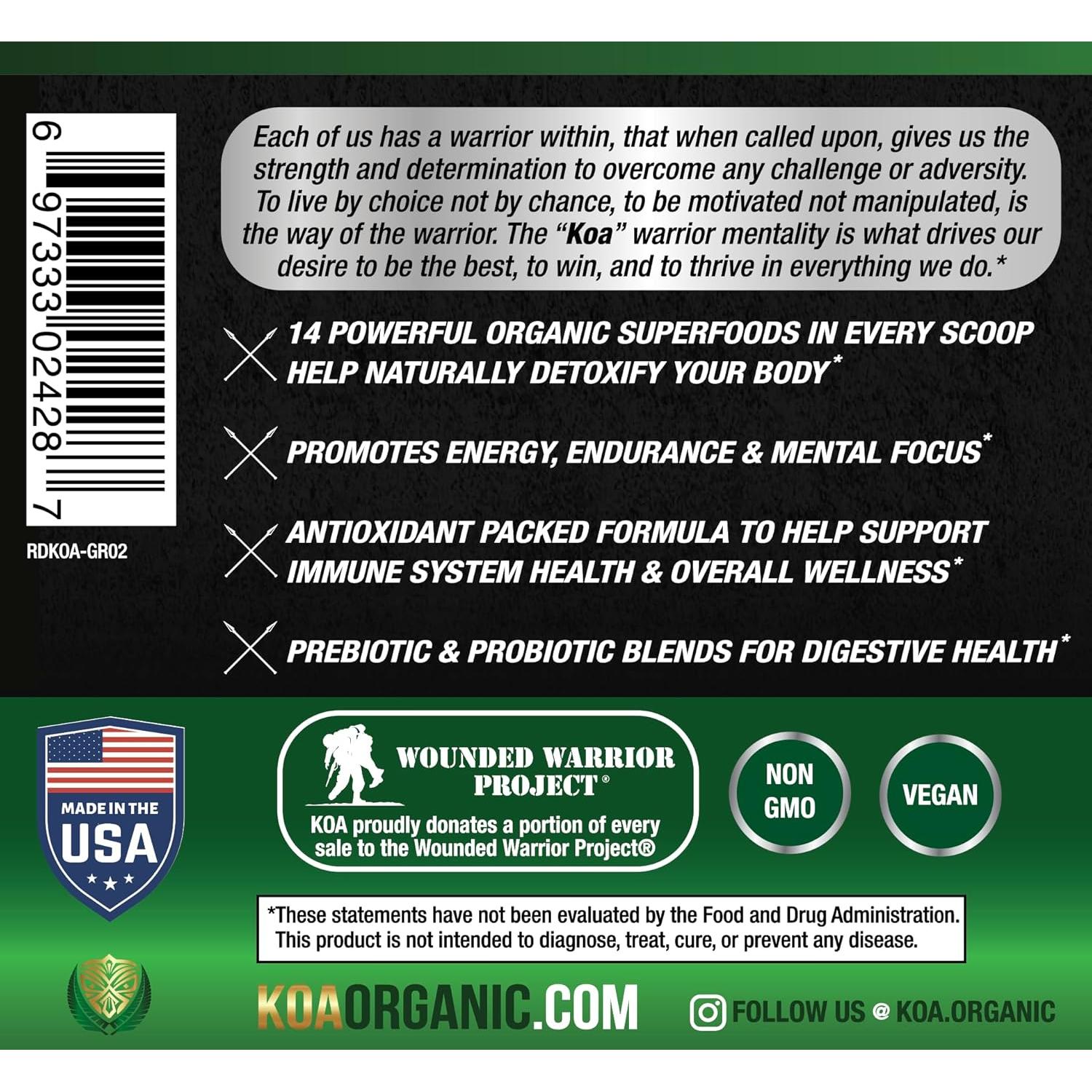 Polvo de Jugo Verde Orgánico KOA - 240g Superalimentos