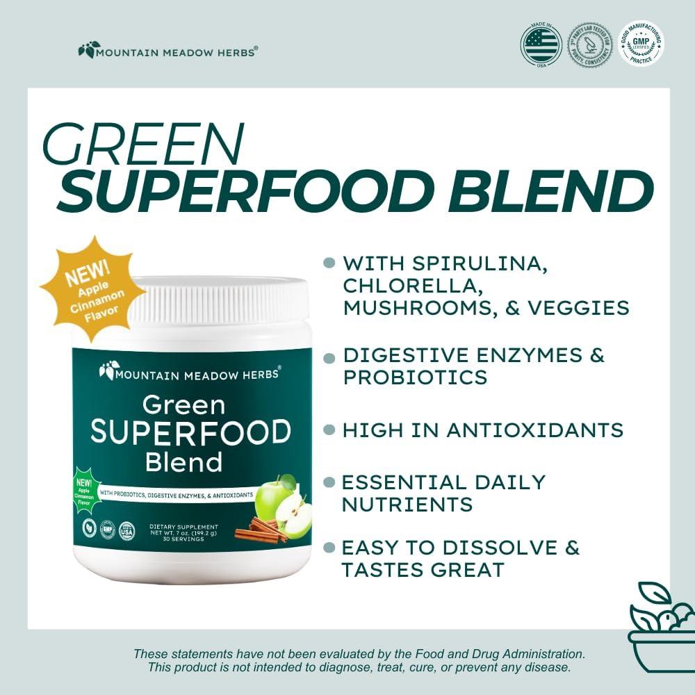Mezcla de Superalimentos Verdes Mountain Meadow Herbs 30 Porciones