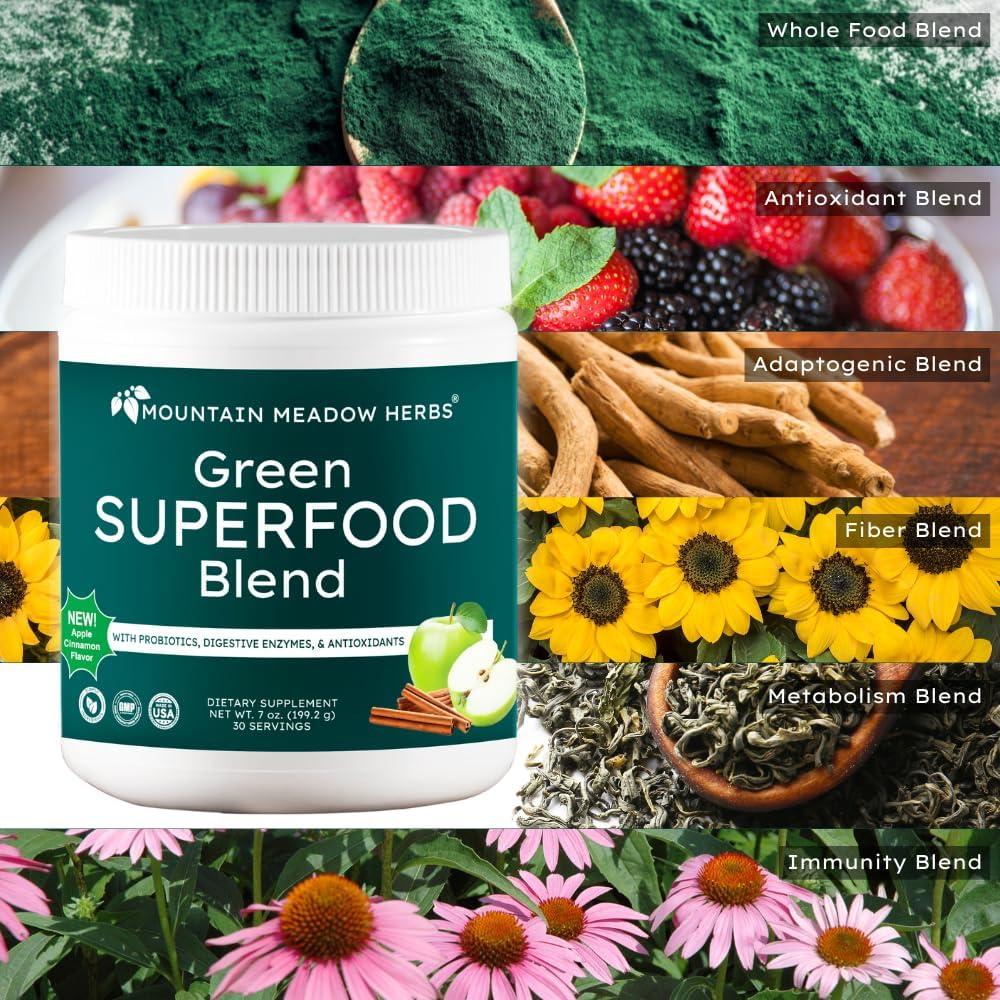 Mezcla de Superalimentos Verdes Mountain Meadow Herbs 30 Porciones