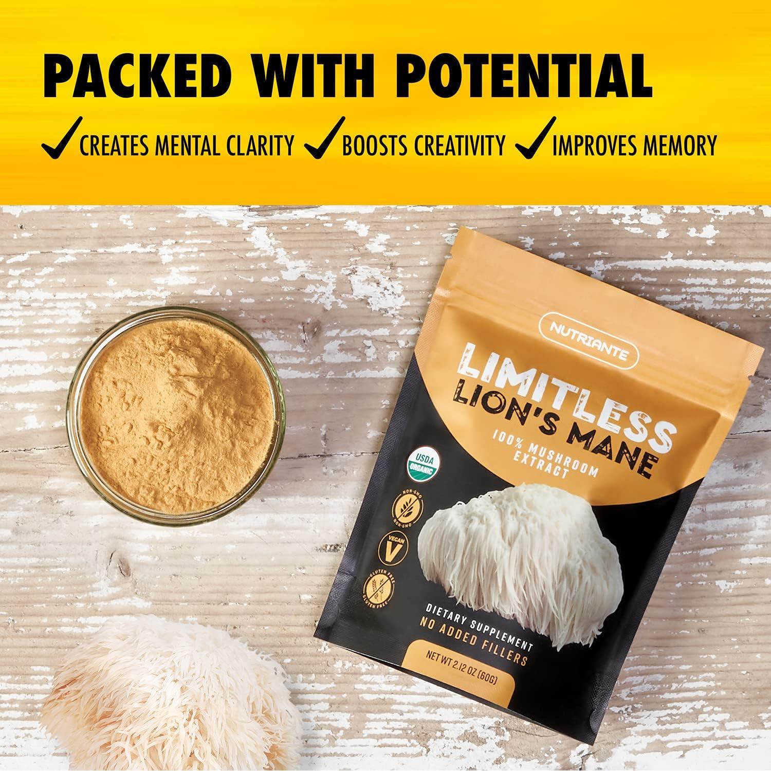 Extracto en polvo de melena de león orgánico Nutriante 60g