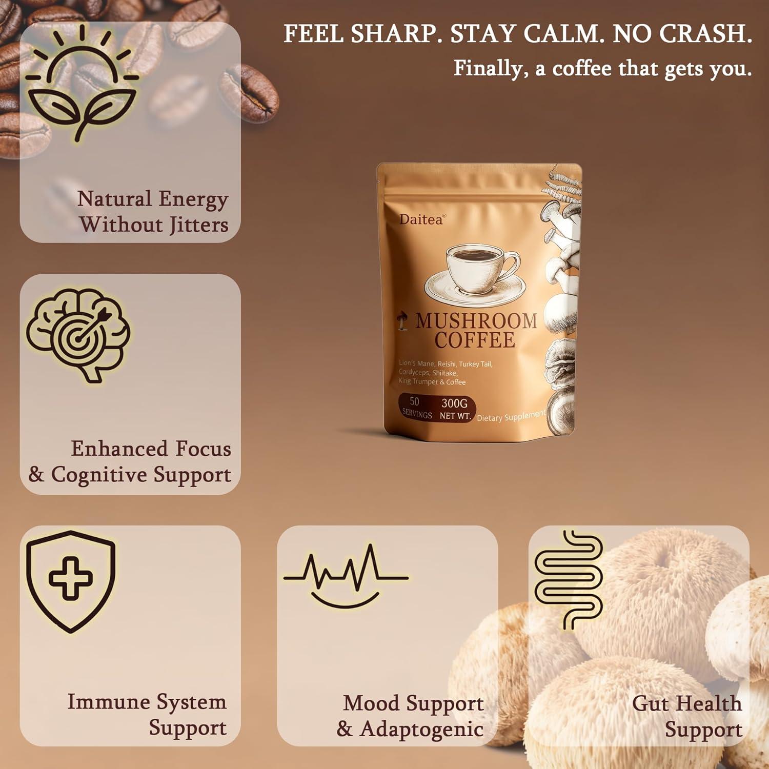 Café de Hongo Instantáneo Daitea 300g - Energía y Enfoque