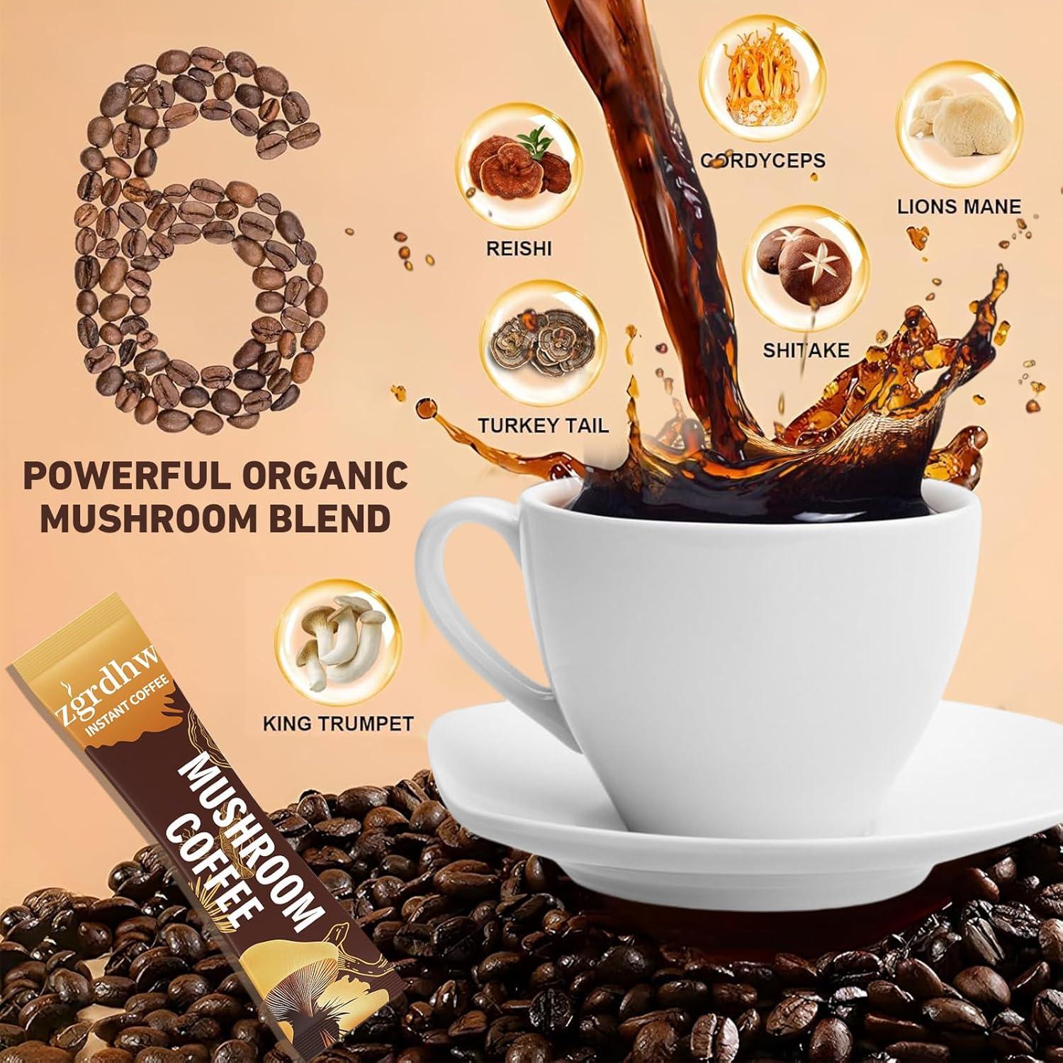 Café Orgánico de Champiñones ZGRDHW Instantáneo 30 Porciones