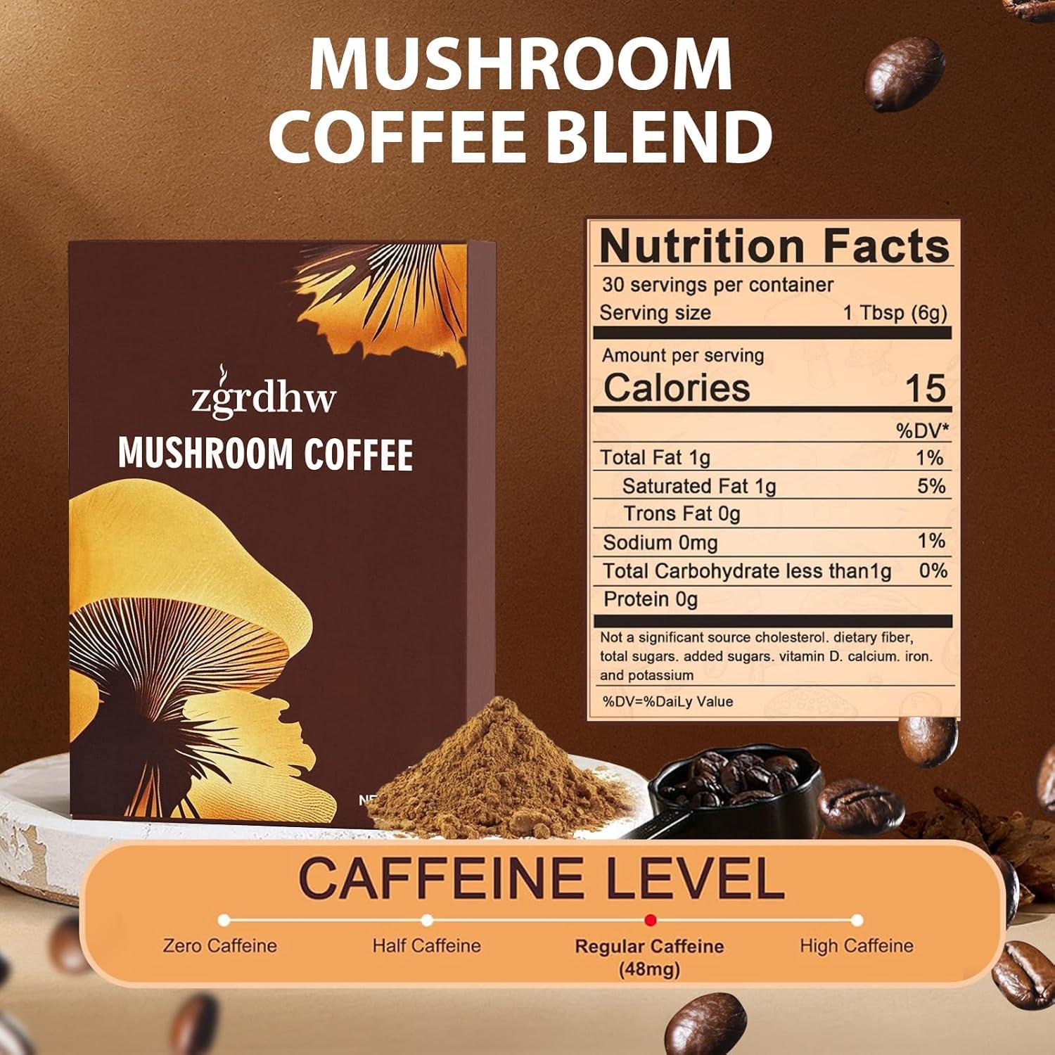 Café Orgánico de Champiñones ZGRDHW Instantáneo 30 Porciones