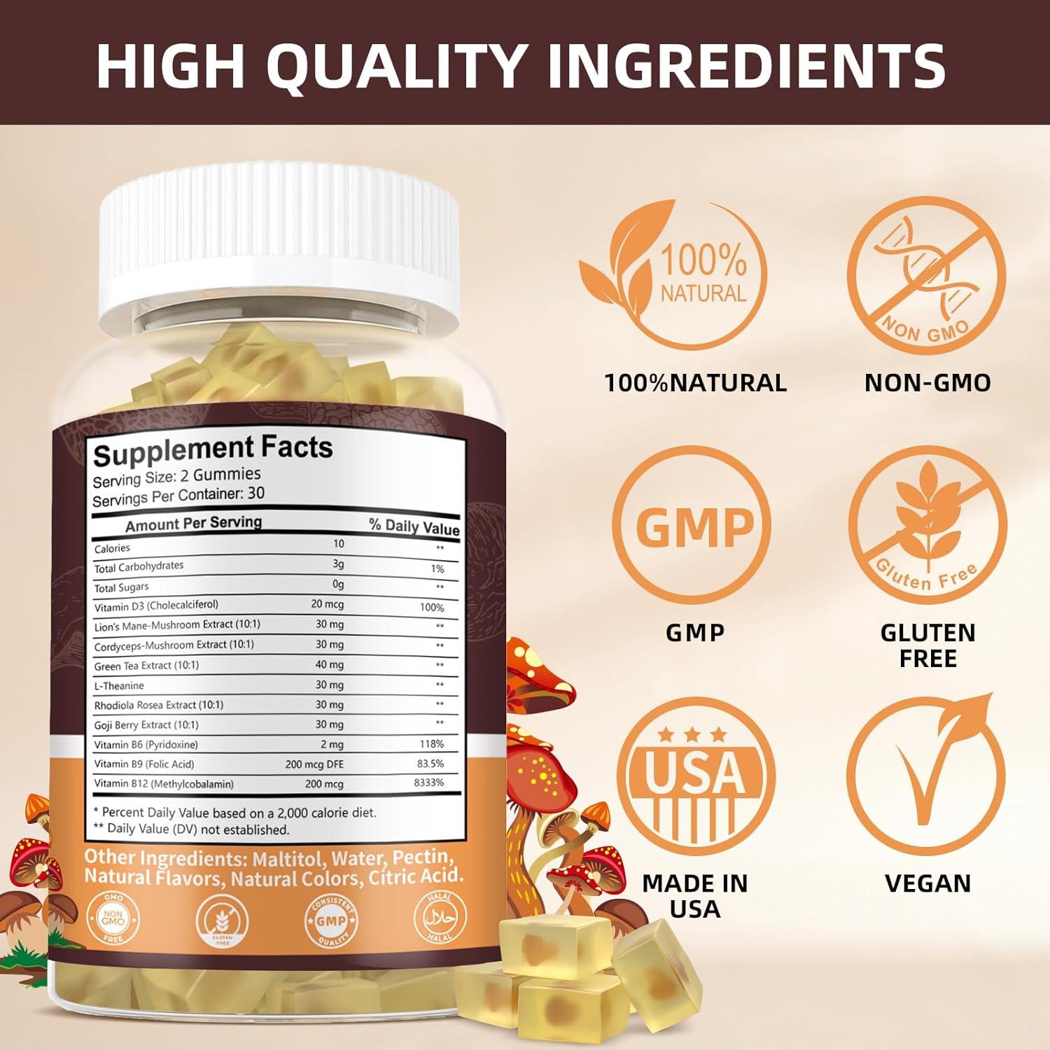 Gomitas Funcionales HEALOADING 60g - 10 Champiñones Veganas