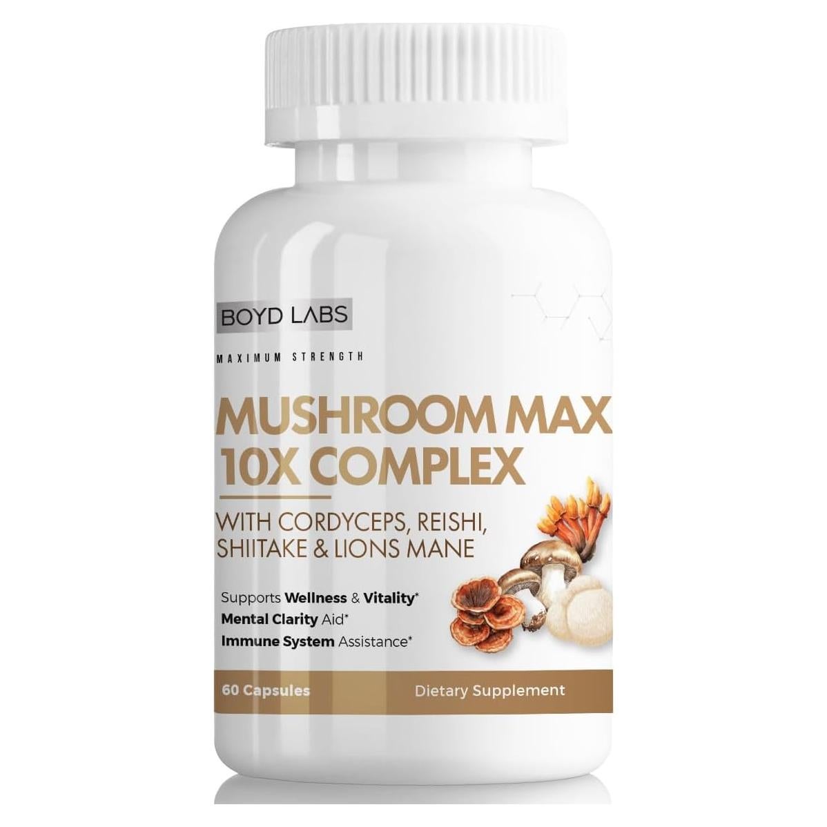 Suplemento de Champiñones Max 10X Boyd Labs 60 Cápsulas