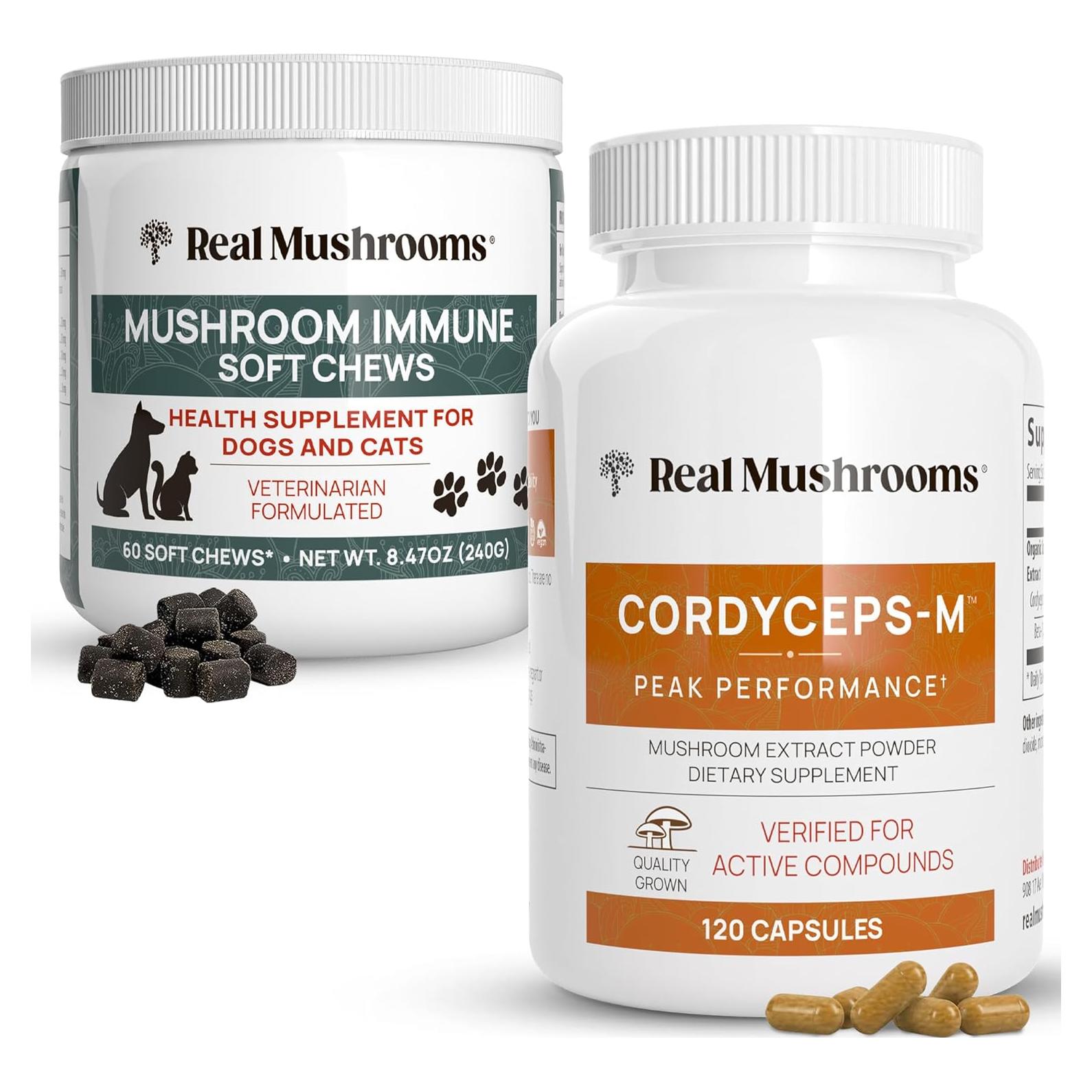 Suplemento de Hongos Cordyceps Reales 120 Cápsulas + 60 Masticables